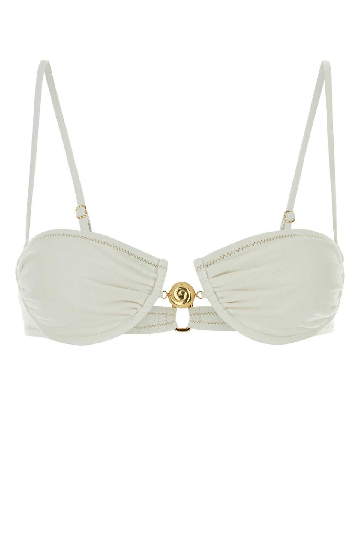 Reina Olga White Stretch Jersey Hammond 2.0 Bikini Top Size XS / US 0-2 / IT 36-38 - 1 Thumbnail