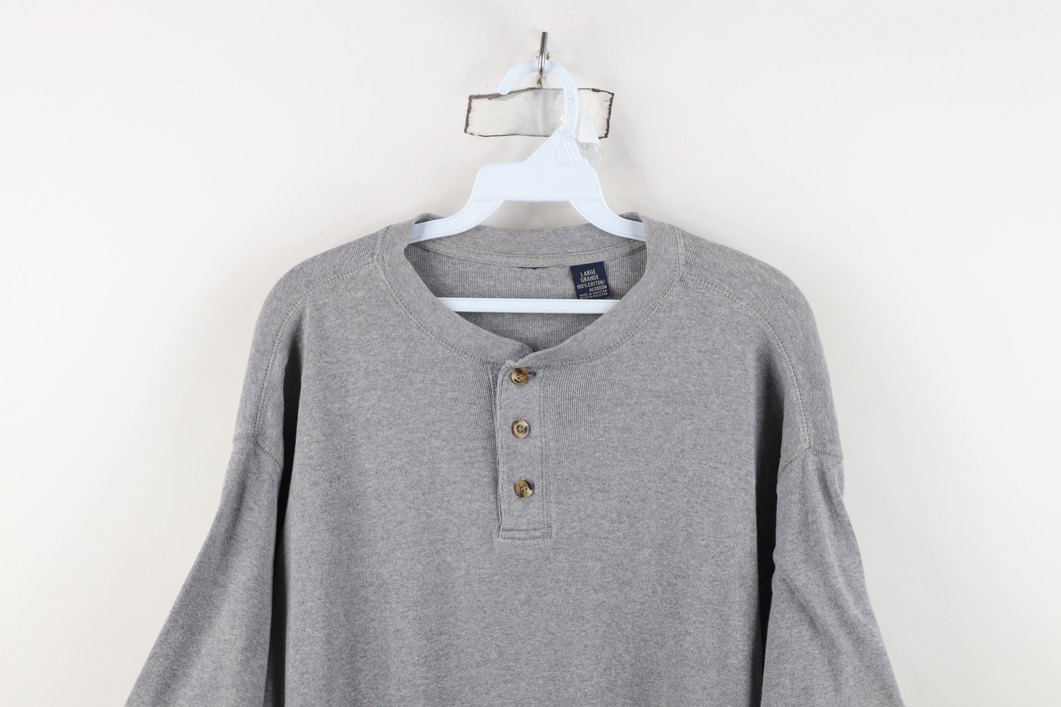 Vintage Vintage 90s Streetwear Cotton Ribbed Knit Henley T-Shirt Size US L / EU 52-54 / 3 - 2 Thumbnail