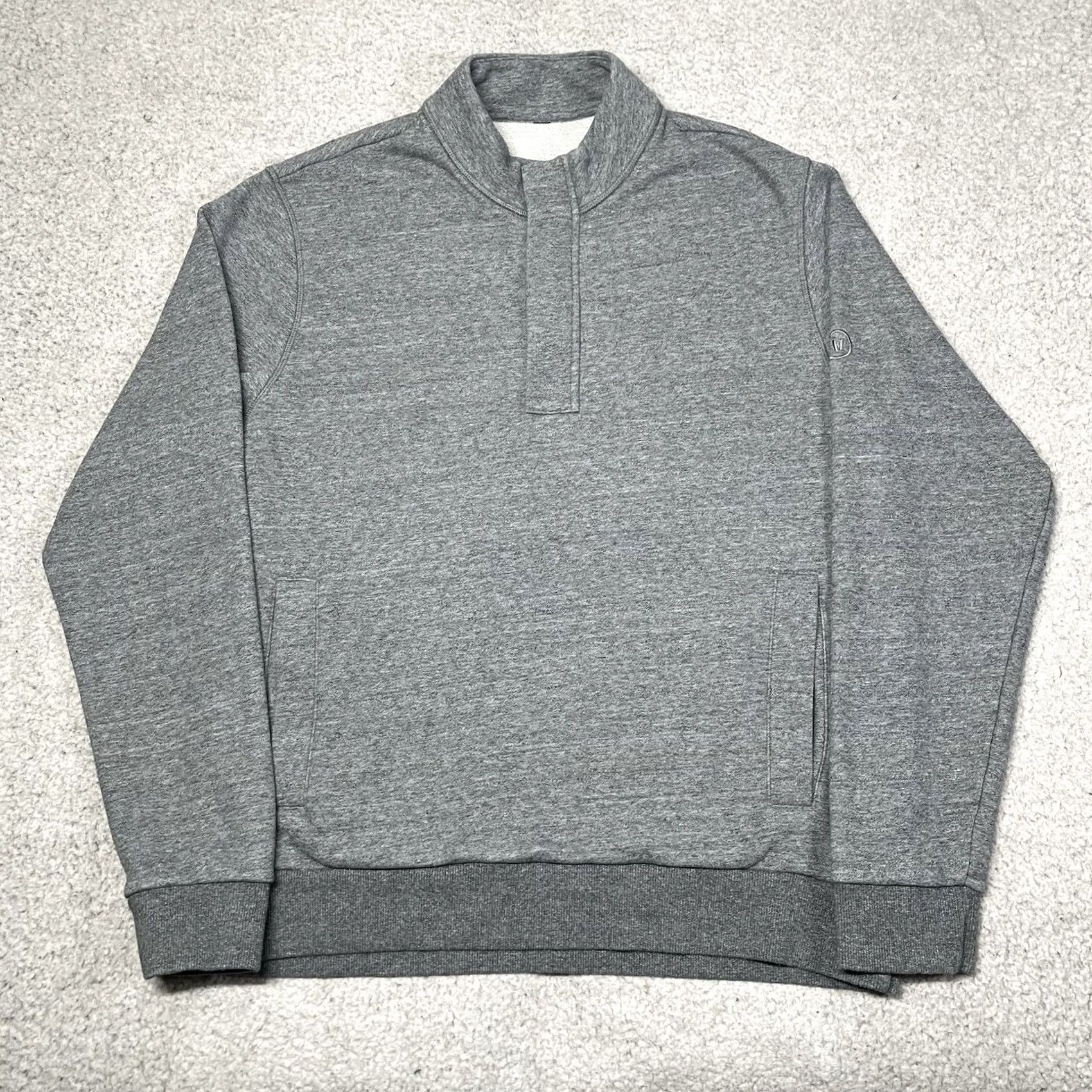 Vuori Vuori Pullover 1/4 Zip Mens L Gray Cypress Performance Active Heathered Sweatshirt"} Size US L / EU 52-54 / 3 - 2 Thumbnail