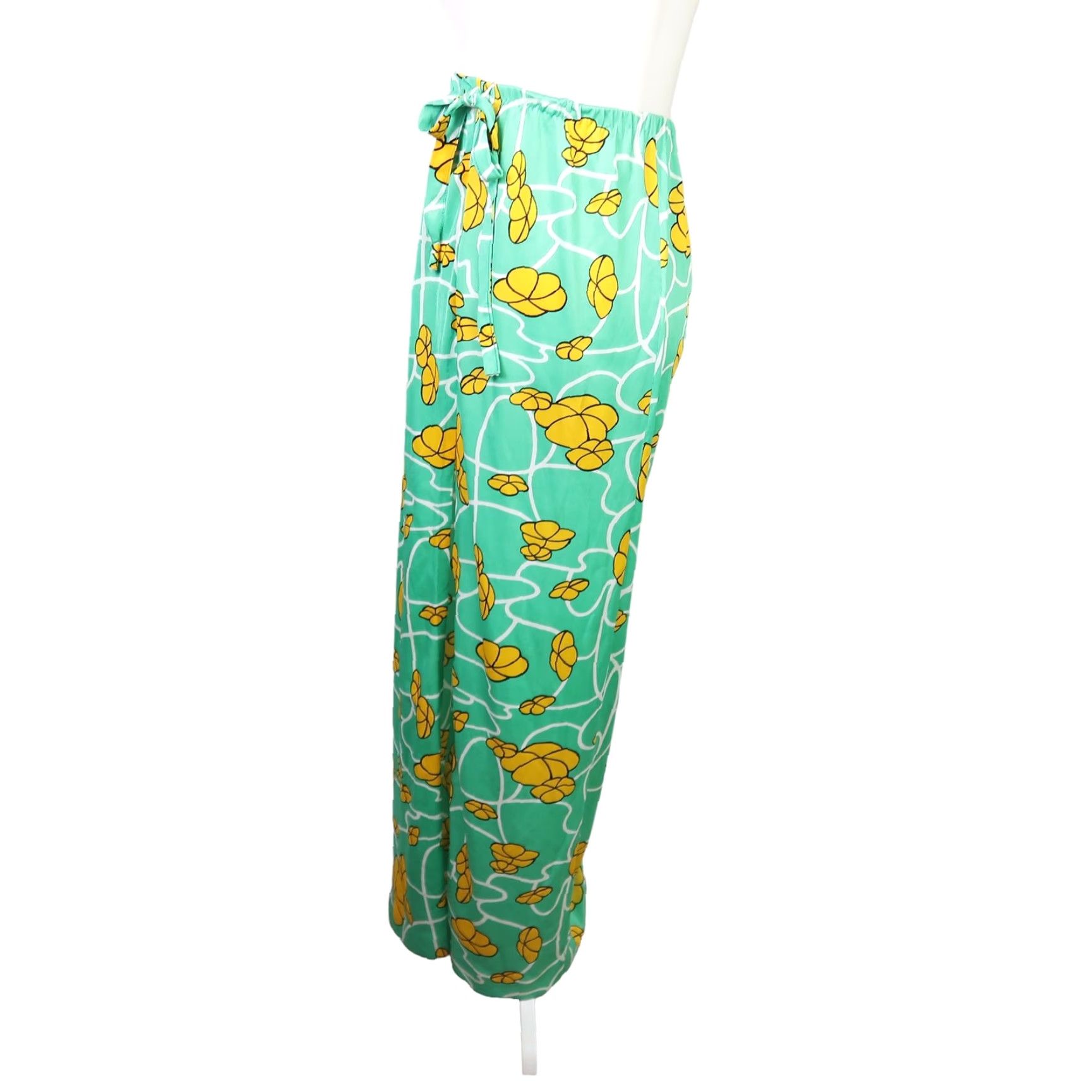 Vintage VINTAGE Sinclair Maxi Skirt S Floral Green Yellow Hippie 70s Women Long Spring Summer Size 28" / US 6 / IT 42 - 3 Thumbnail