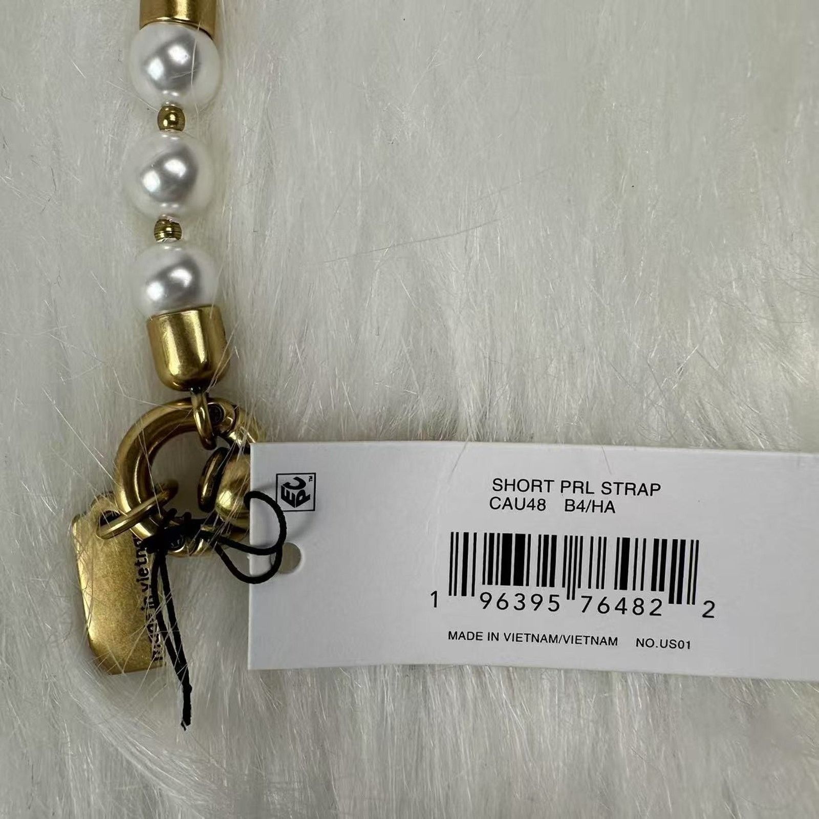 Coach Coach Short Pearl Strap In Brass/Chalk CAU48 NWT Size ONE SIZE - 5 Thumbnail