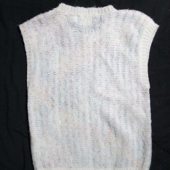 Vintage Vintage Joyce Knits Diamonds Stripes Pastel Sweater Vest Size S / US 4 / IT 40 - 6 Thumbnail