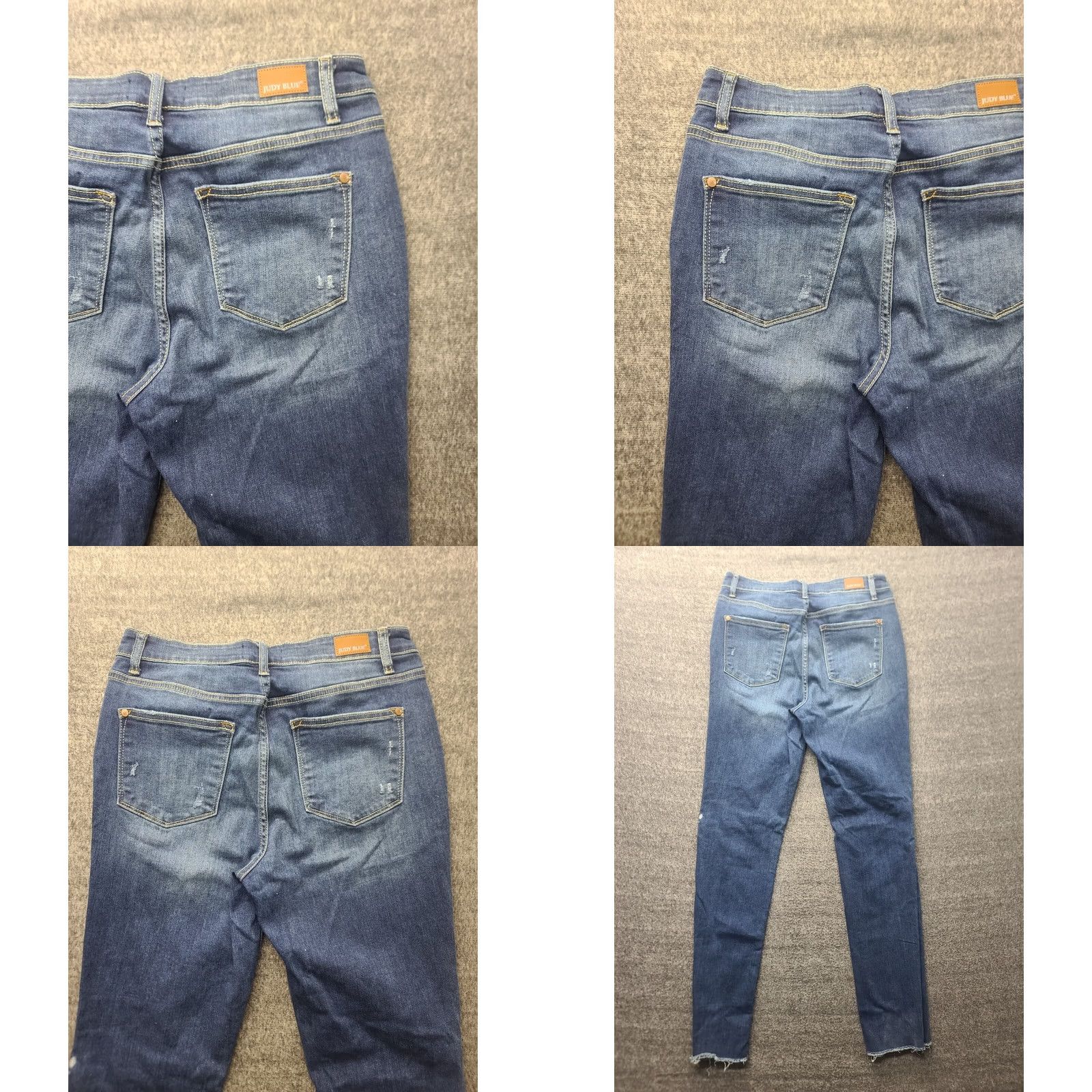 Vintage Judy Blue Jeans Womens 29x33 Straight Fit Ankle Mid Rise Distressed Raw Hem Denim Blue Jeans Size 29" - 9 Thumbnail