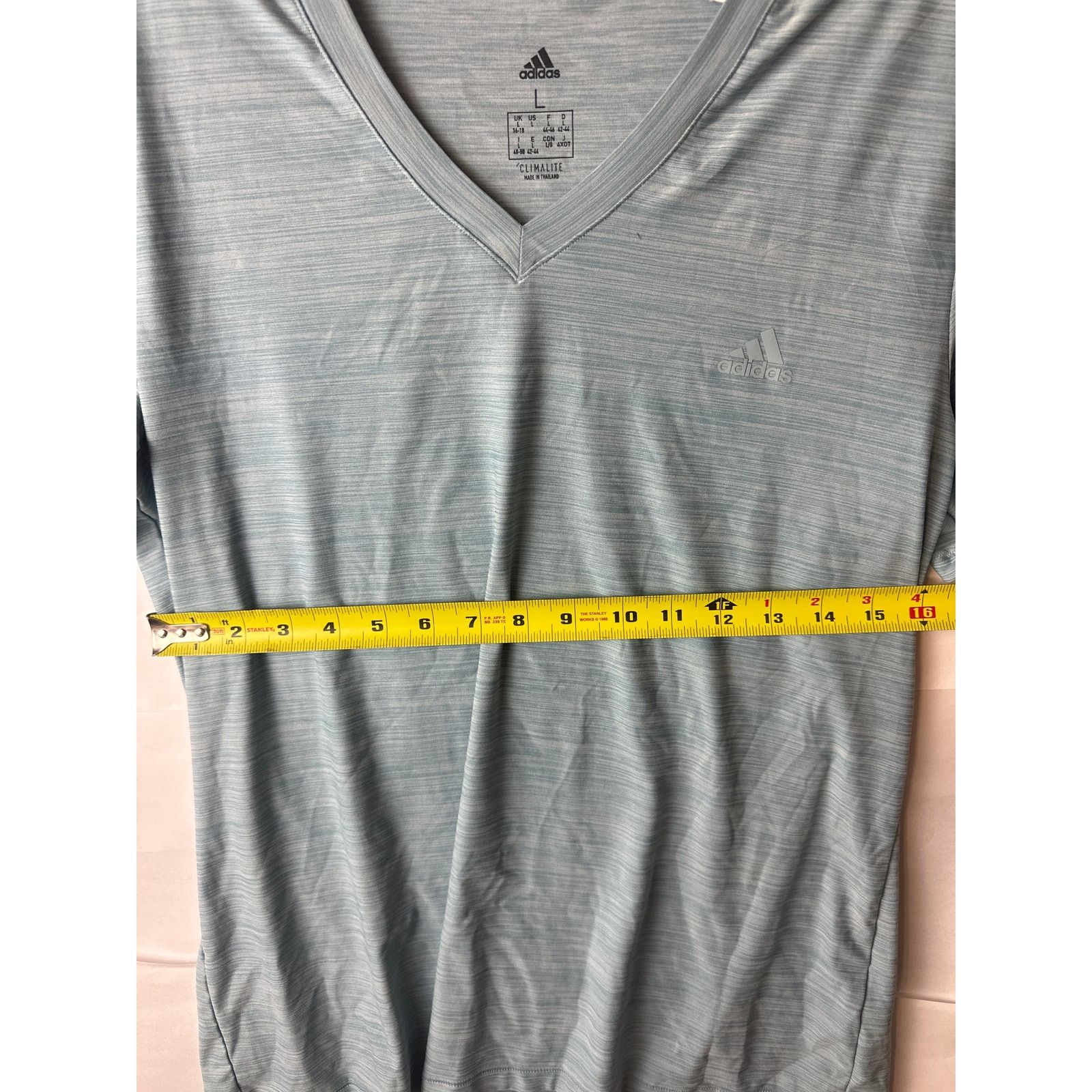 Adidas Adidas Shirt Small Adult Green Athletic Stretch Mens L Size ONE SIZE - 6 Thumbnail