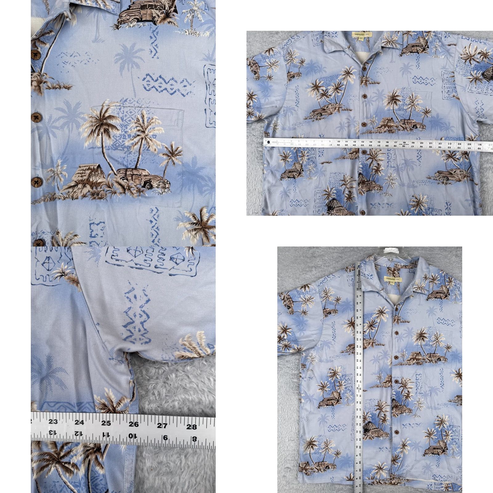 Joseph Joseph & Feiss Shirt Men 2XL XXL Blue Hawaiian 100% Silk Aloha Beach Flower Resort Vacation Size US XXL / EU 58 / 5 - 8 Thumbnail