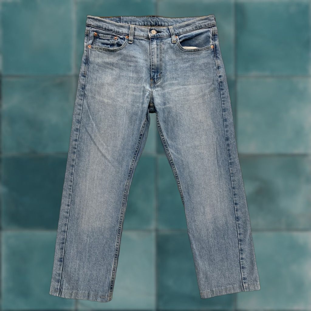 Levi's VINTAGE Levis 513 Jeans Mens 33x27 Slim Fit Stretch Straight Leg Medium Wash Blue Denim Size US 33 - 1 Thumbnail