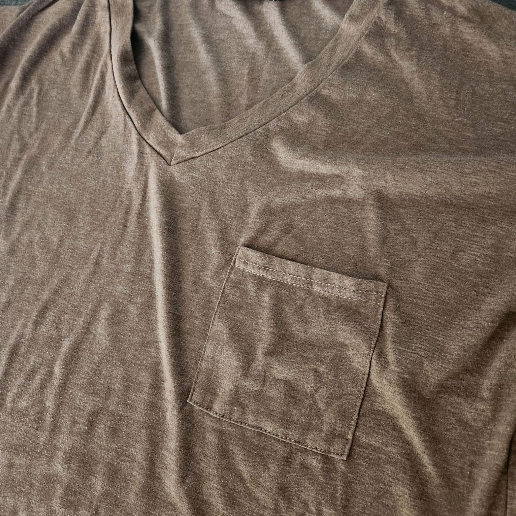 Vintage Miholl Shirt Rolled Women's XL Short Sleeve V-Neck Loose Tee Brown Size XL / US 12-14 / IT 48-50 - 3 Thumbnail