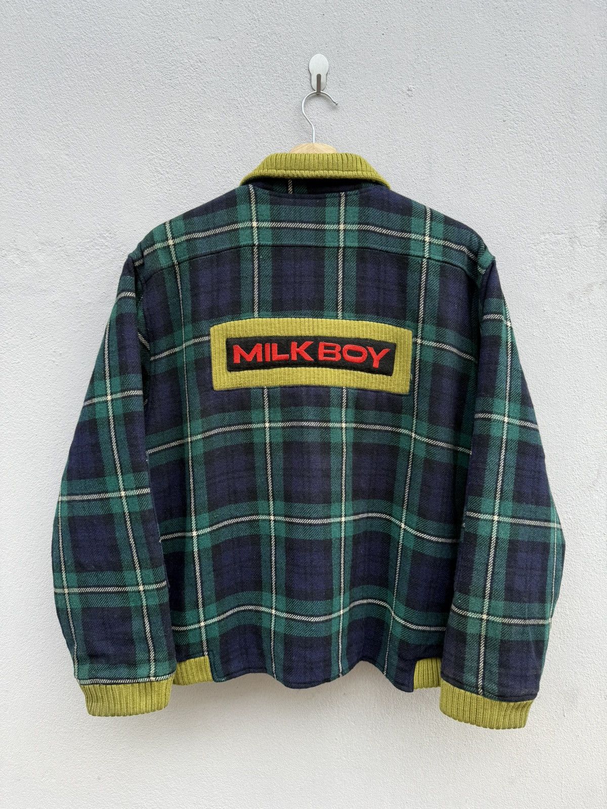 Seditionaries VTG 80s-90s MILKBOY Plaid Boxy Wool Quilted Bomber Jacket Size US L / EU 52-54 / 3 - 1 Thumbnail