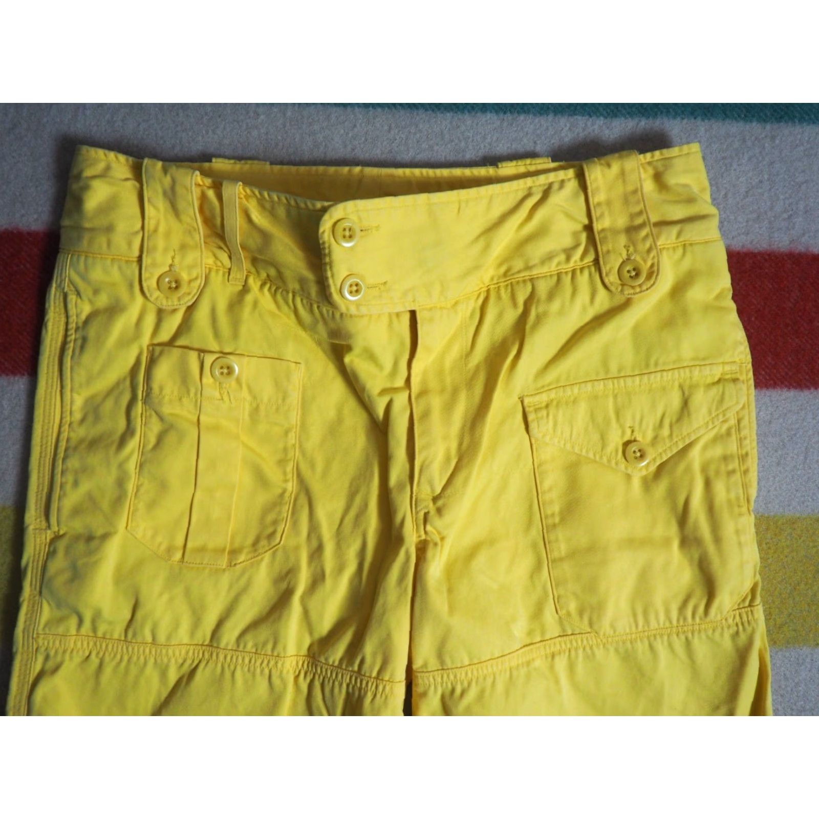 Polo Ralph Lauren VTG Polo Ralph Lauren Sport Shorts Yellow Cotton 34W 8 Womens 2000s Casual Size 30" / US 8 / IT 44 - 3 Thumbnail