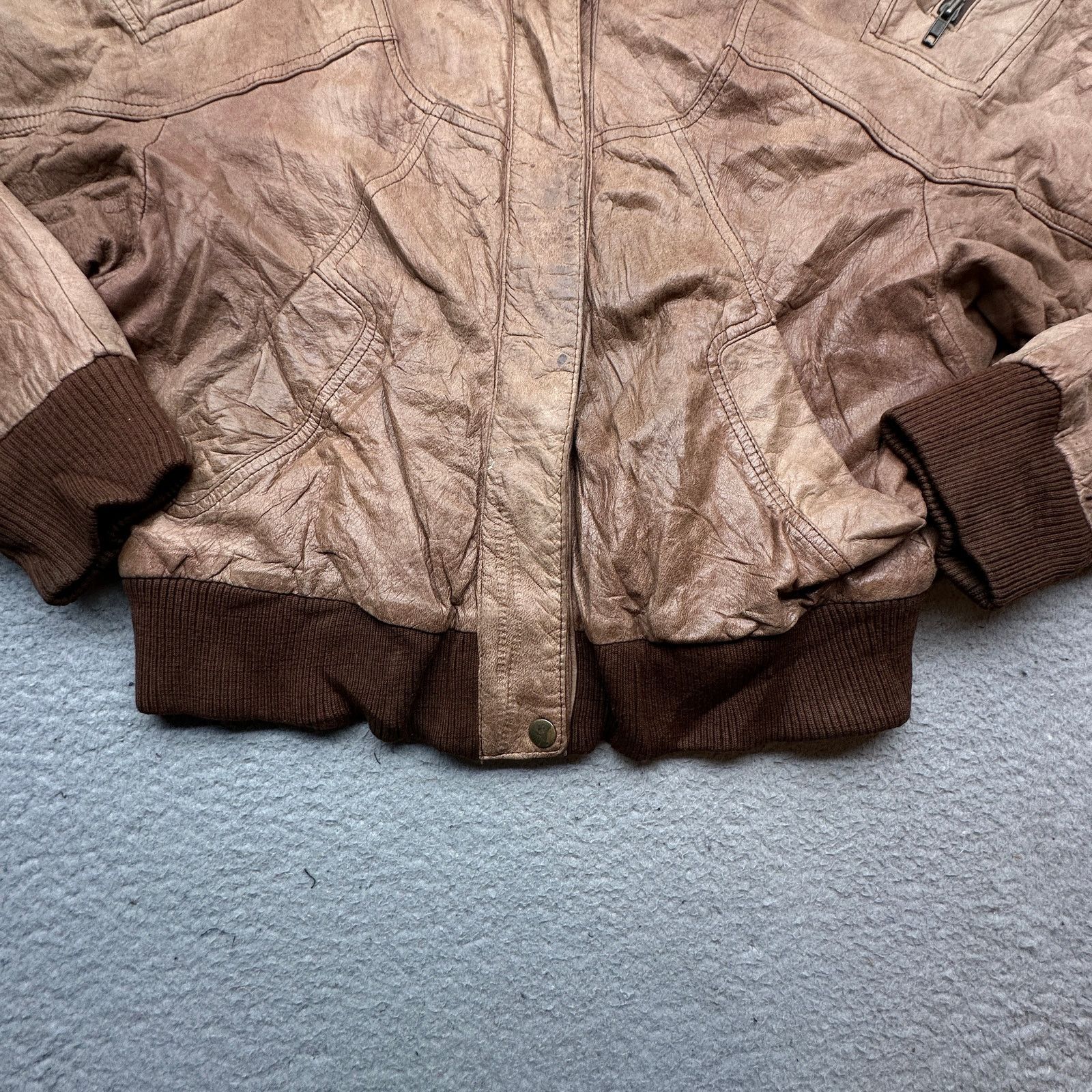 Adventure Bound VTG 90s Adventure Bound Bomber Leather Jacket Womens Medium Size M / US 6-8 / IT 42-44 - 9 Thumbnail