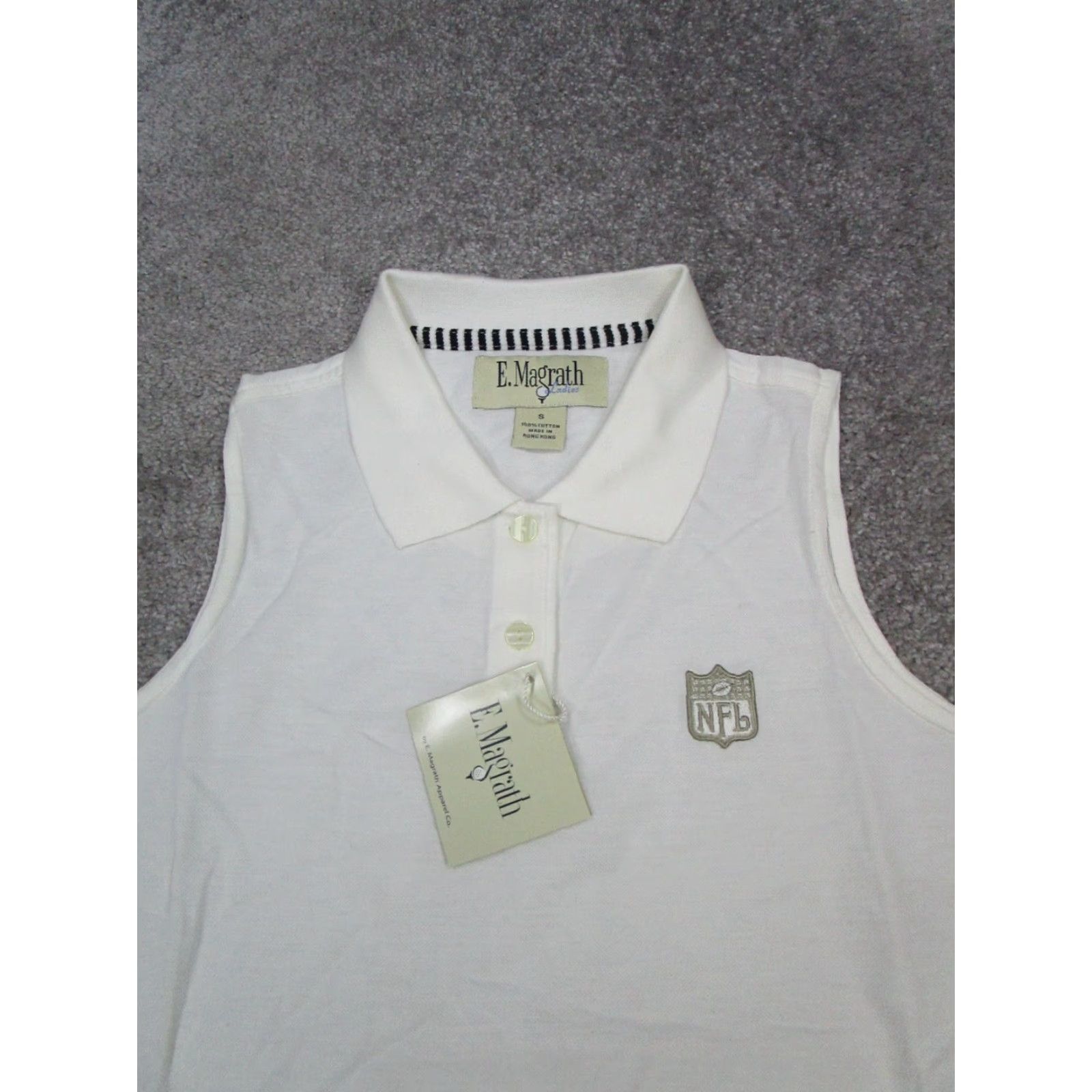Vintage E.Magrath Polo Shirt Mens Small White Cotton Football NFL Logo Polo Shirt Mens S White Cotton Football Logo NFL Size US S / EU 44-46 / 1 - 2 Thumbnail