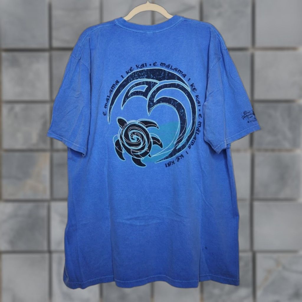 Vintage VINTAGE Crazy Shirts Shirt Unisex Adults XL Blue Coastal Art Nature Turtle Beach 90s 00s Vintage AOP Graphic Coastal Size US XL / EU 56 / 4 - 1 Thumbnail