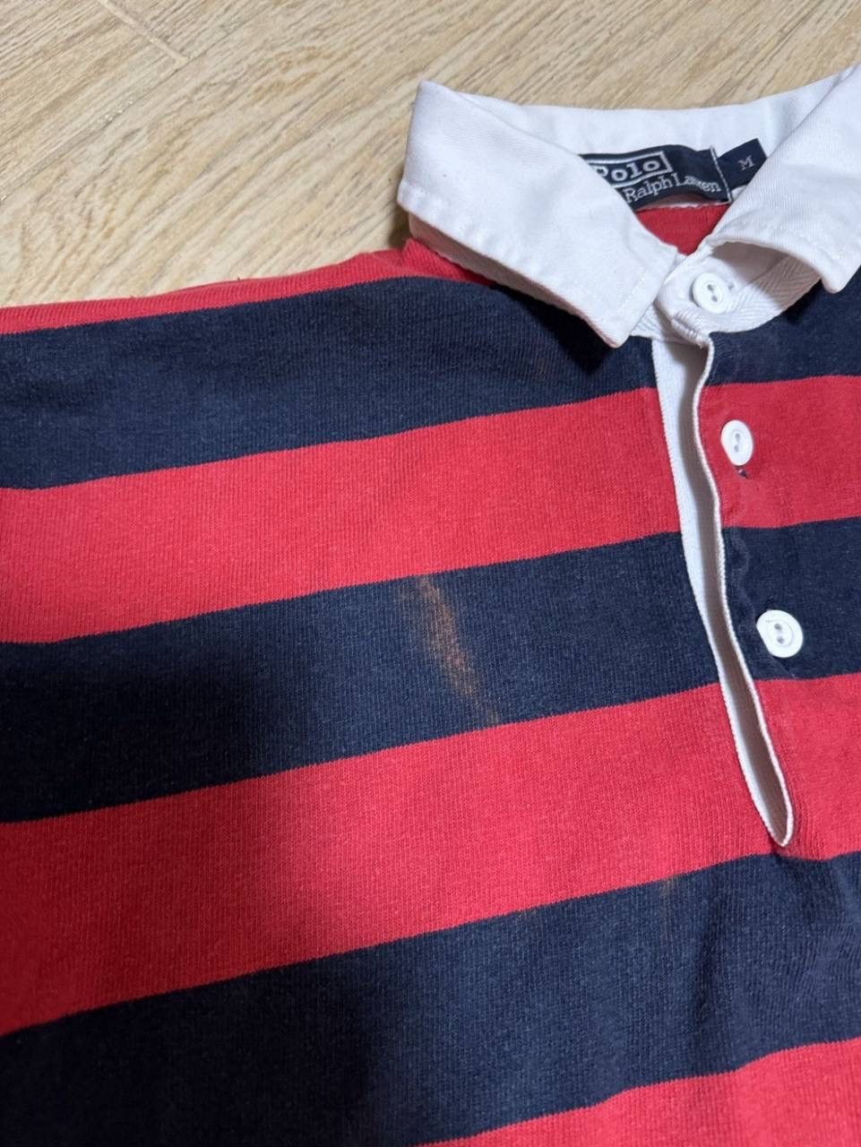 Polo Ralph Lauren × Vintage Vintage Polo Ralph Lauren Distressed Rugby Sweatshirt Size US L / EU 52-54 / 3 - 7 Thumbnail
