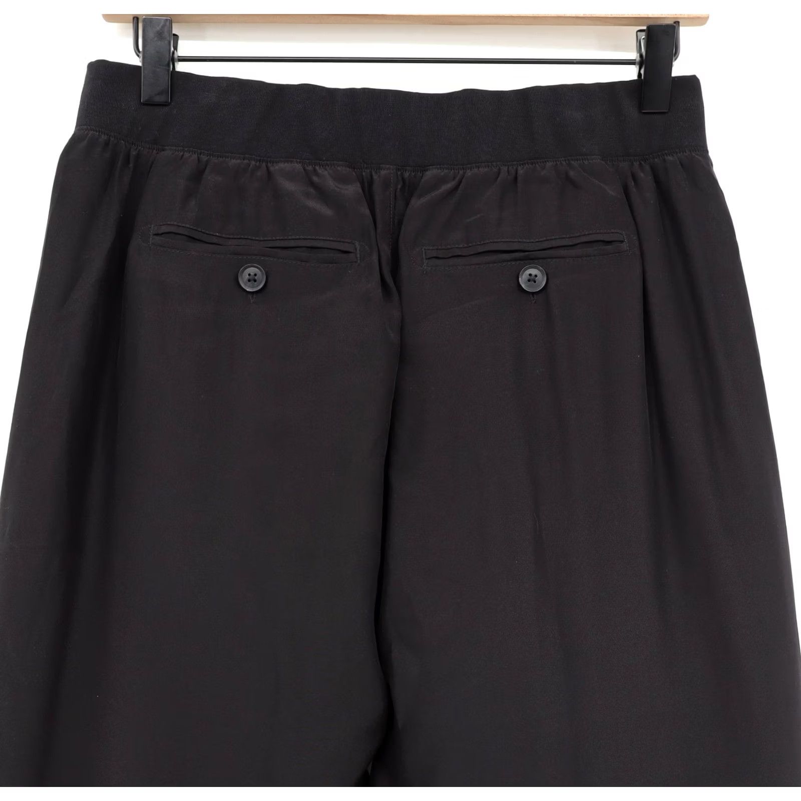 Vintage ATM Silk Joggers Pants Women S Black Pockets Elastic Waist 27" Inseam 14" Waist Pockets Silk ATM Size 28" / US 6 / IT 42 - 4 Thumbnail