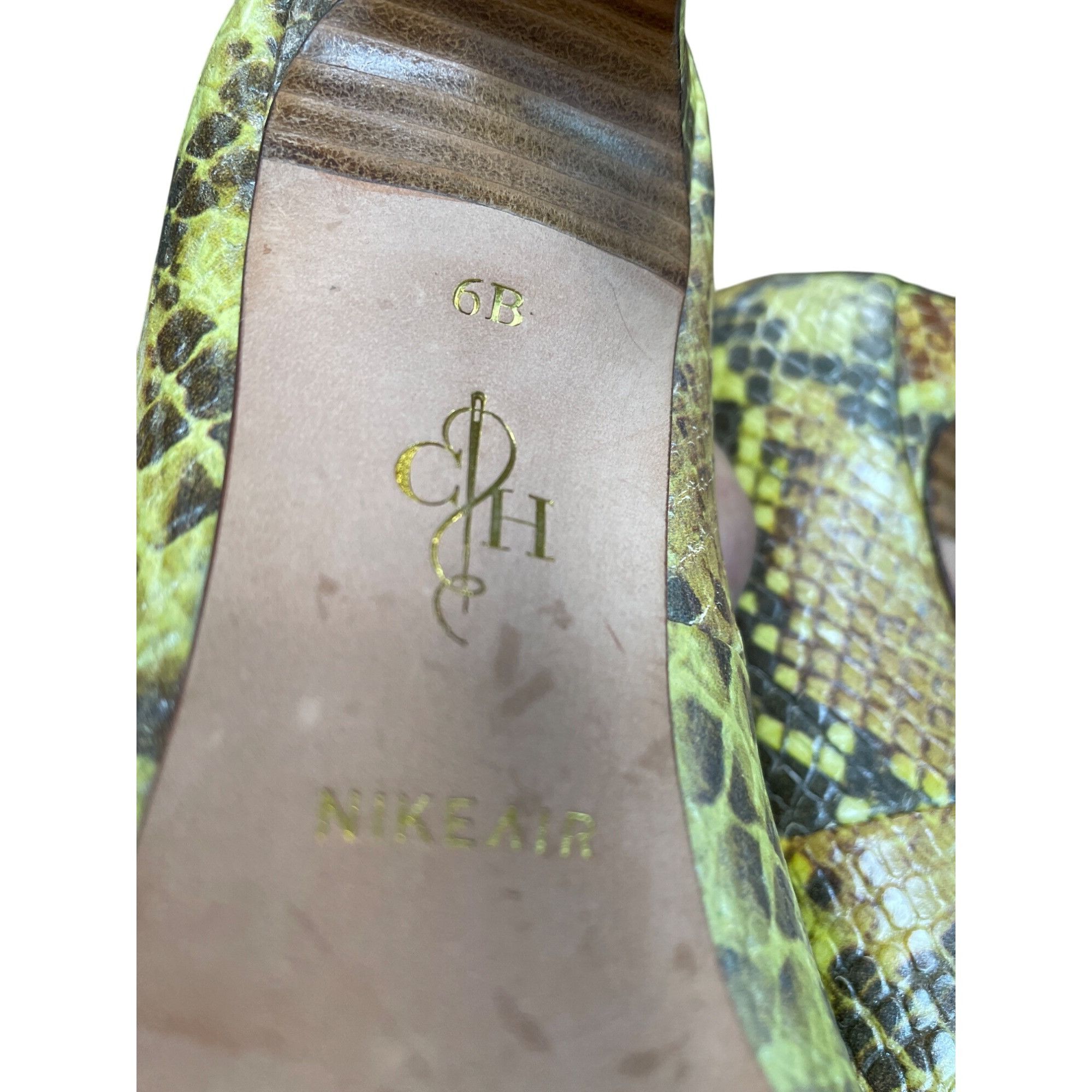 Cole Haan Cole Haan Womans Brown Green Snake Print Leather 3.5" Heels Size US 6 / IT 36 - 6 Thumbnail