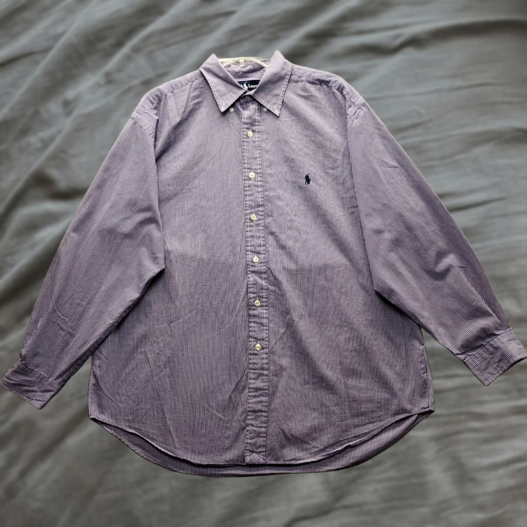 Ralph Lauren Ralph Lauren Dress Shirt Mens 17 Multi Oxford Long Sleeve Collared Button Down Shirt Size 46R - 1 Thumbnail