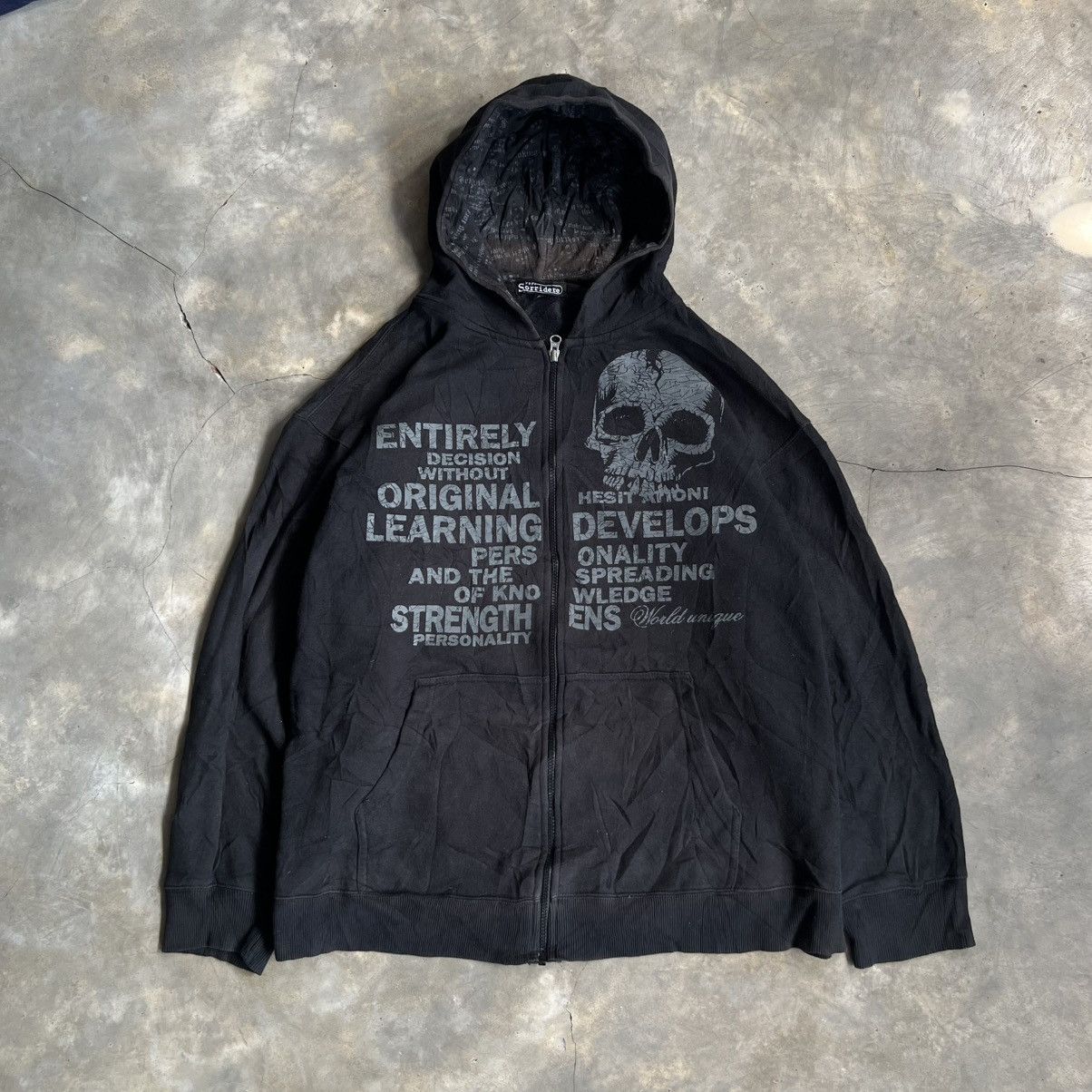 If Six Was Nine 2000’s Sorridere If Six Was Nine Style Skull Poem Zip Hoodie Size US XL / EU 56 / 4 - 1 Thumbnail