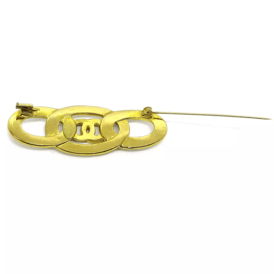 Chanel CHANEL CC Logos Brooch Pin Corsage Gold-Tone Size ONE SIZE - 3 Thumbnail