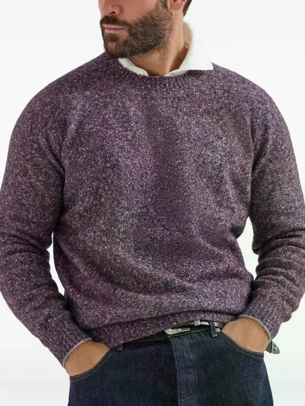 Brunello Cucinelli o1y0526 Crewneck Sweater in Purple Size US L / EU 52-54 / 3 - 3 Thumbnail