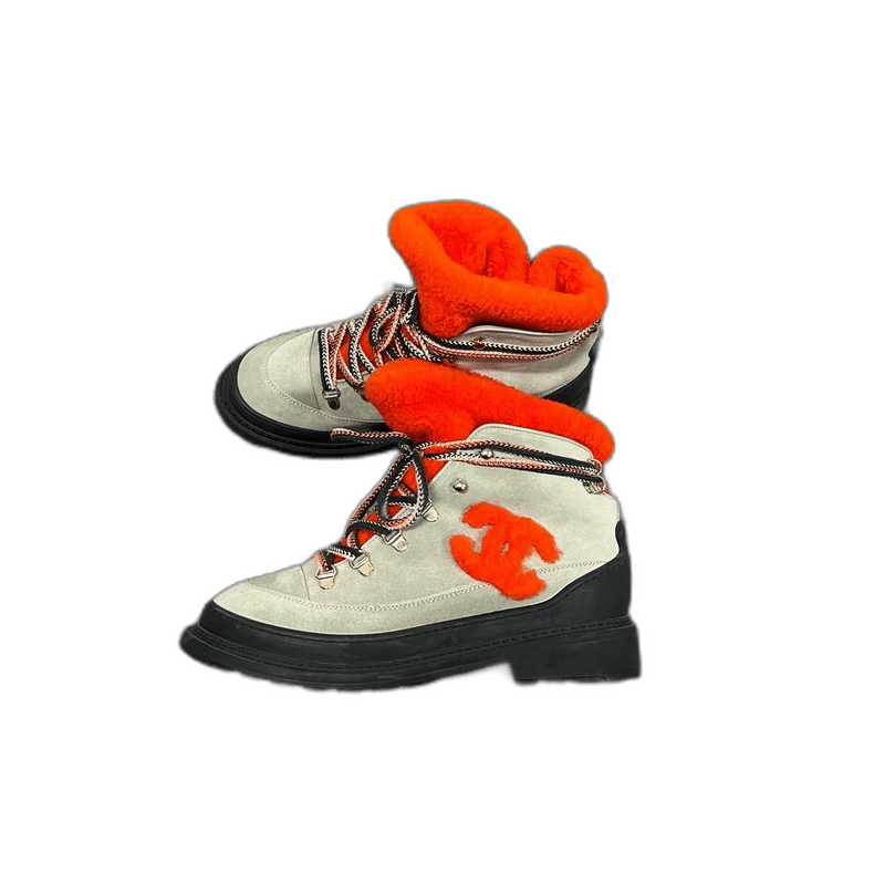 Chanel Plush Double C Hiking Boots