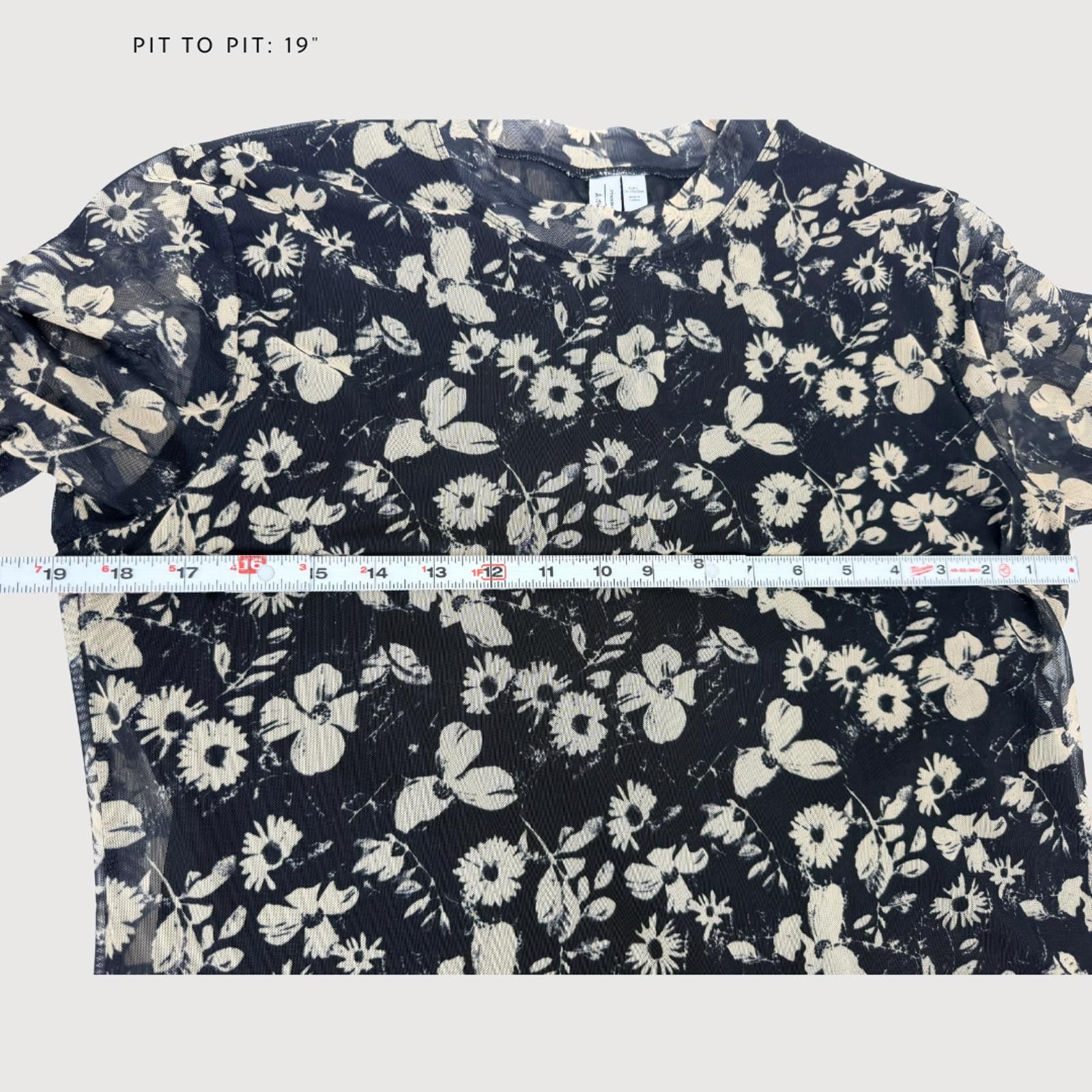 Other & Other Stories Floral Mesh Midi Dress Whimsical Goth L Size L / US 10 / IT 46 - 6 Thumbnail