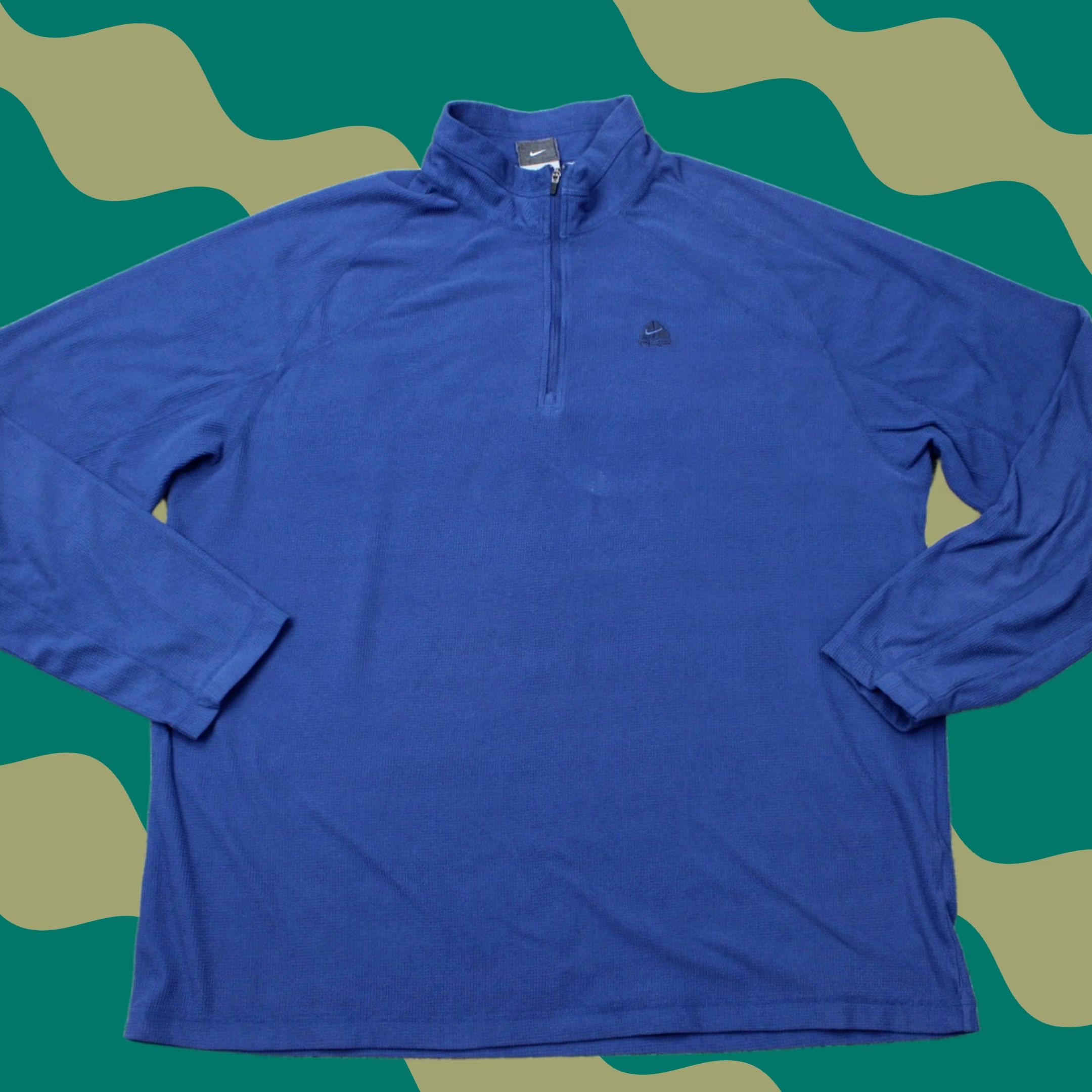Nike ACG Nike ACG Sweatshirt Mens Large Blue 1/4 Zip Pullover Polyester L/S Fleece Knit Size US L / EU 52-54 / 3 - 1 Thumbnail