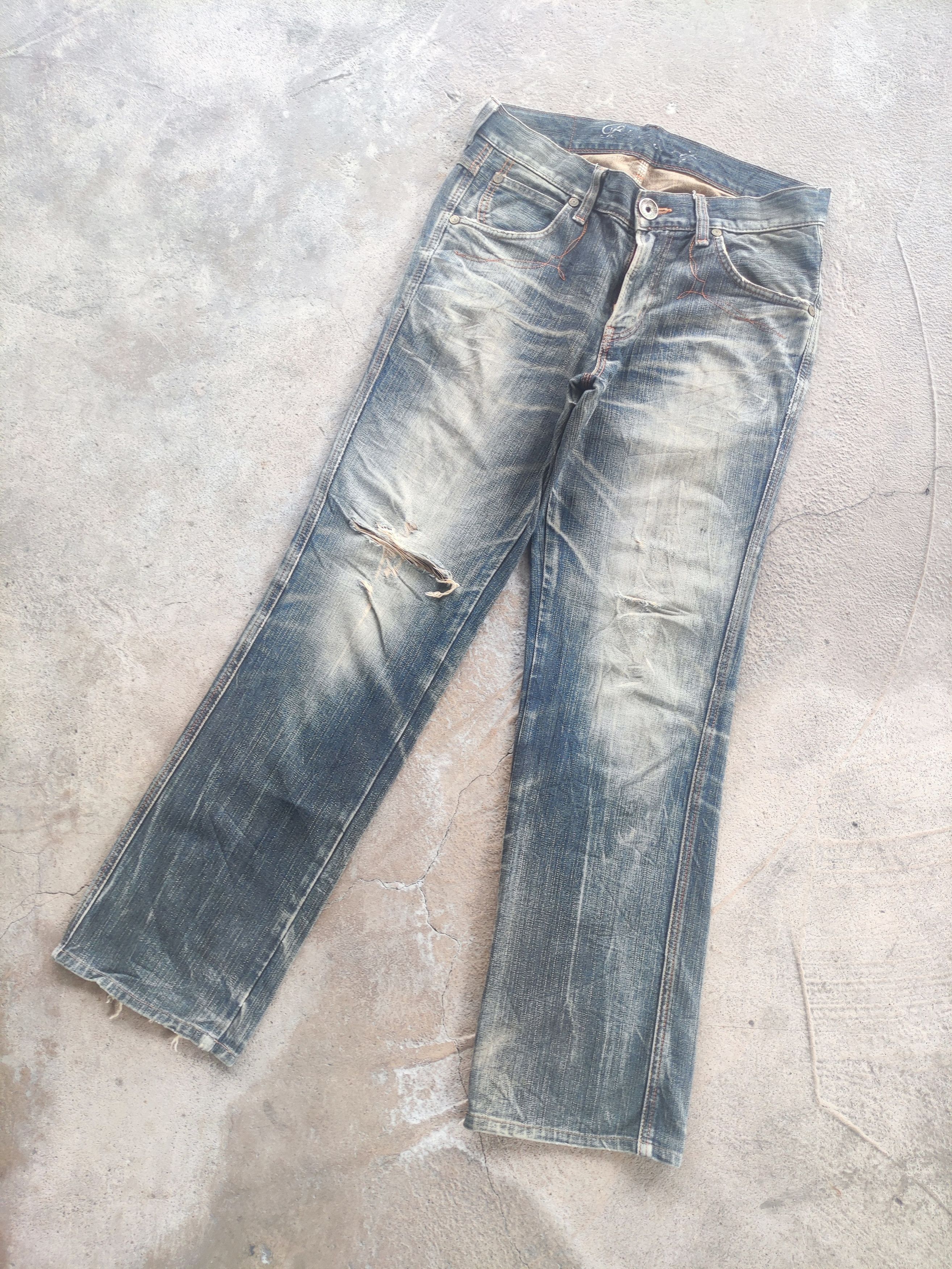 Edwin Vintage Edwin Baggy Distress Faded Denim Pants Size US 36 / EU 52 - 2 Thumbnail