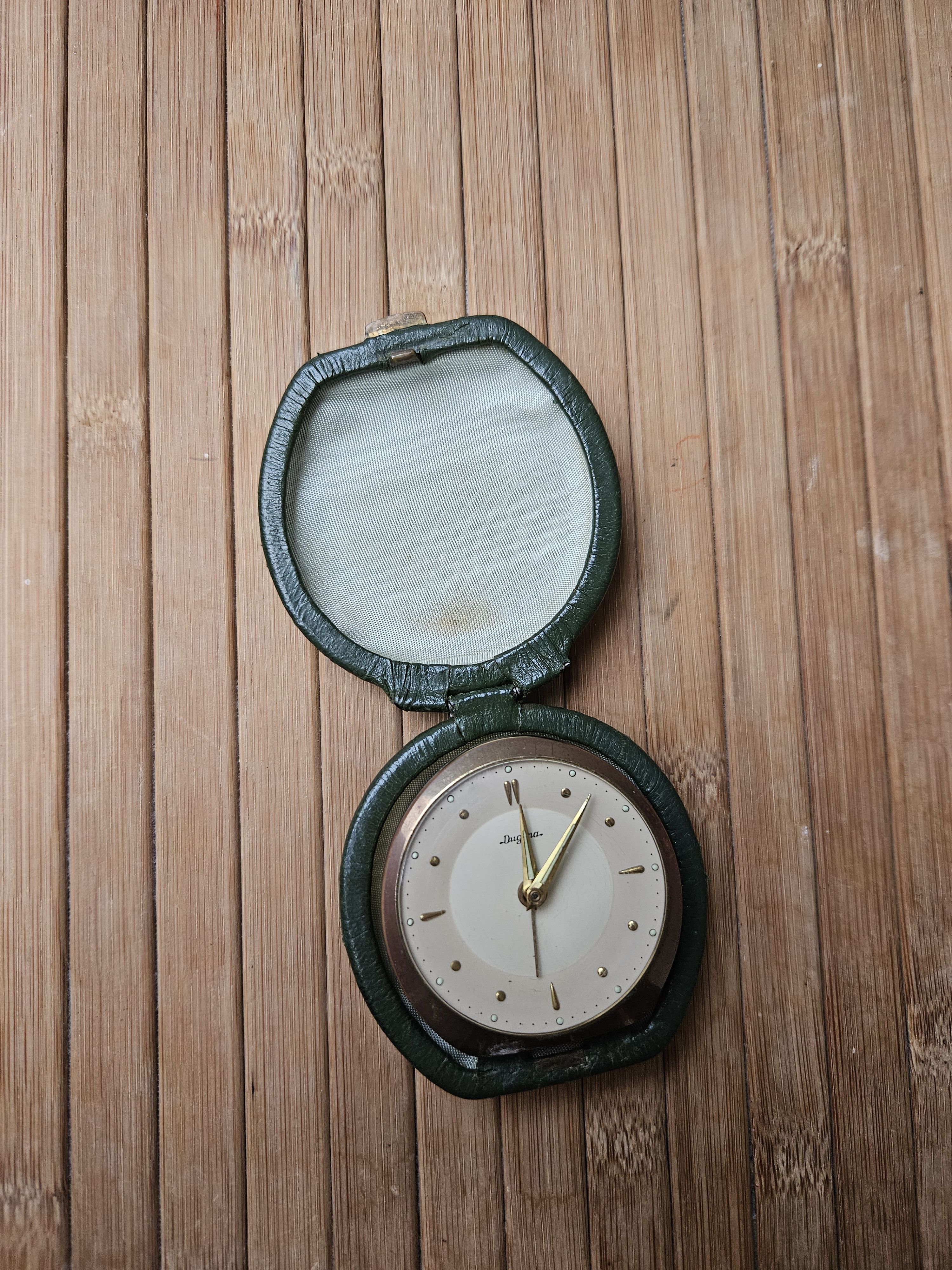 Vintage Vintage Dugena Case ostrich leather Clock travel Size ONE SIZE - 3 Thumbnail