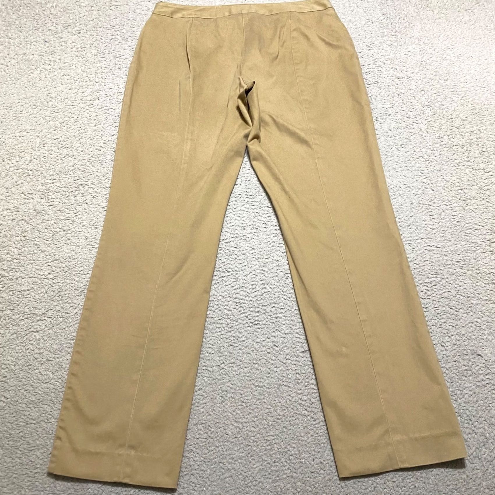 Talbots Talbots Womens 10 Beige Straight Dress Pants Mid Rise Business Office Size 32" / US 10 / IT 46 - 2 Thumbnail