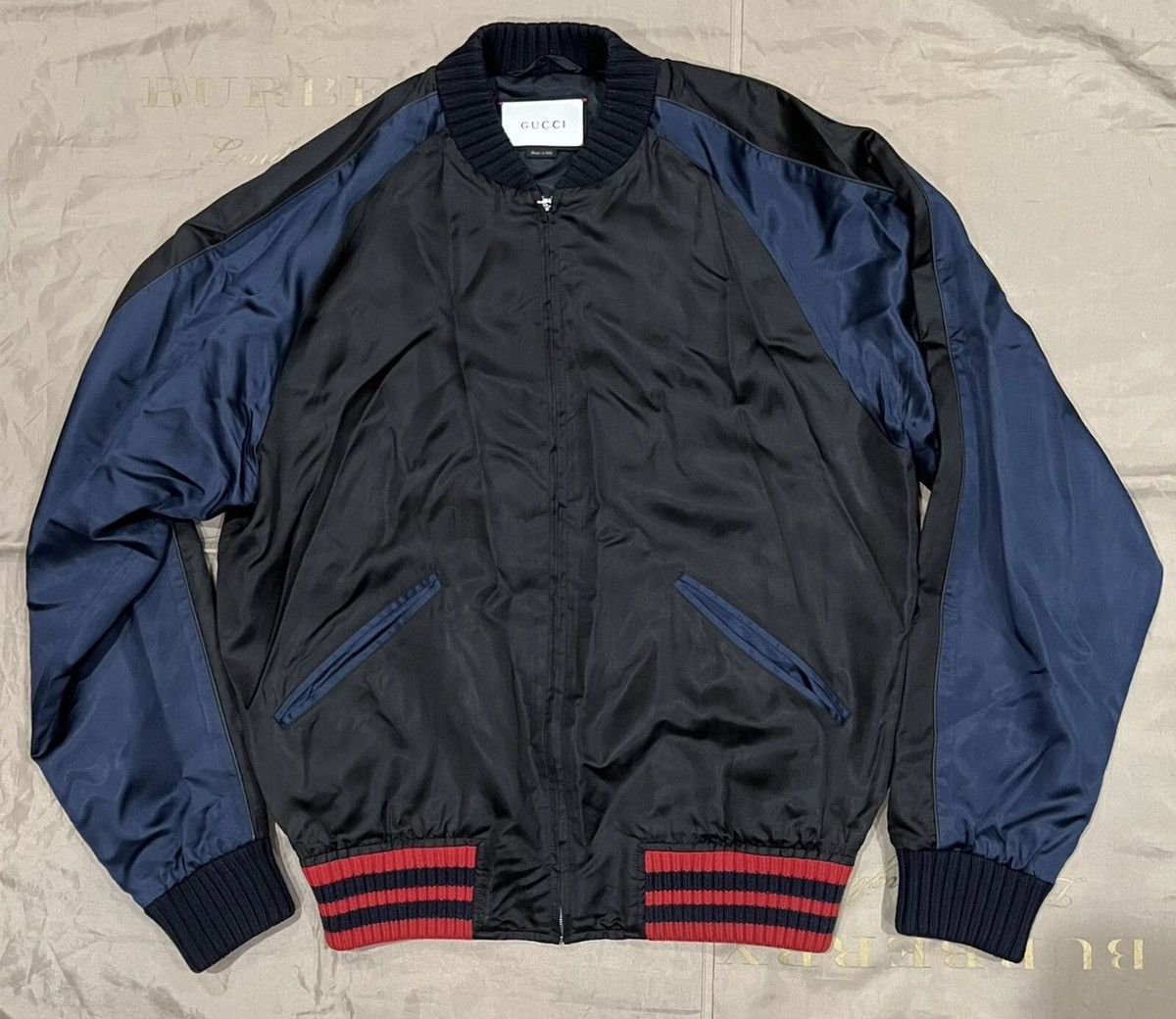 Gucci GUCCI SS16 REVERSIBLE EAGLE EMBROIDERED SATIN BOMBER Size 50 Size US M / EU 48-50 / 2 - 2 Thumbnail