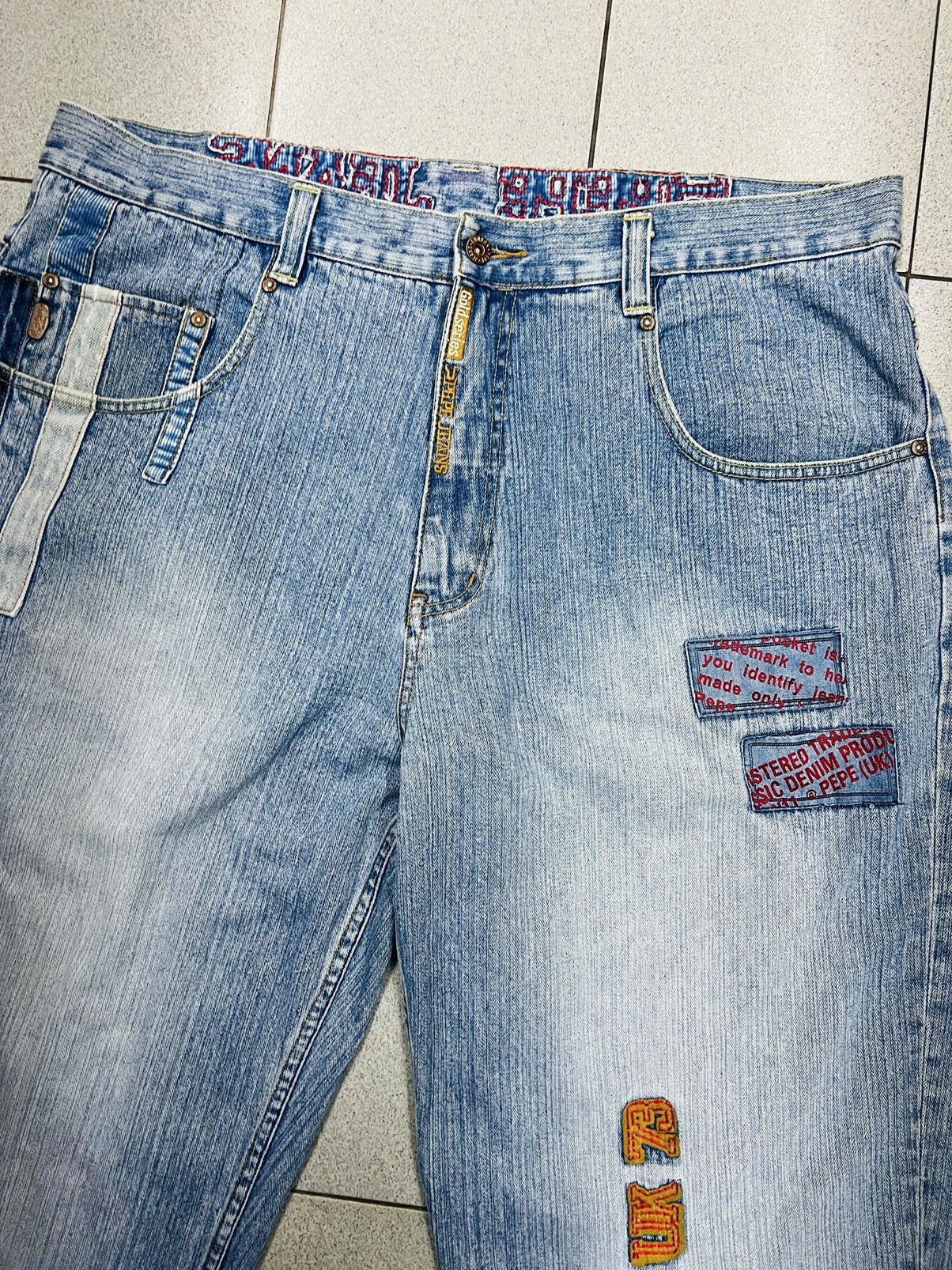 Pepe Jeans Vintage Y2K Pepe UK Goldseries Super Baggy Skater Jeans Size US 42 / EU 58 - 6 Thumbnail