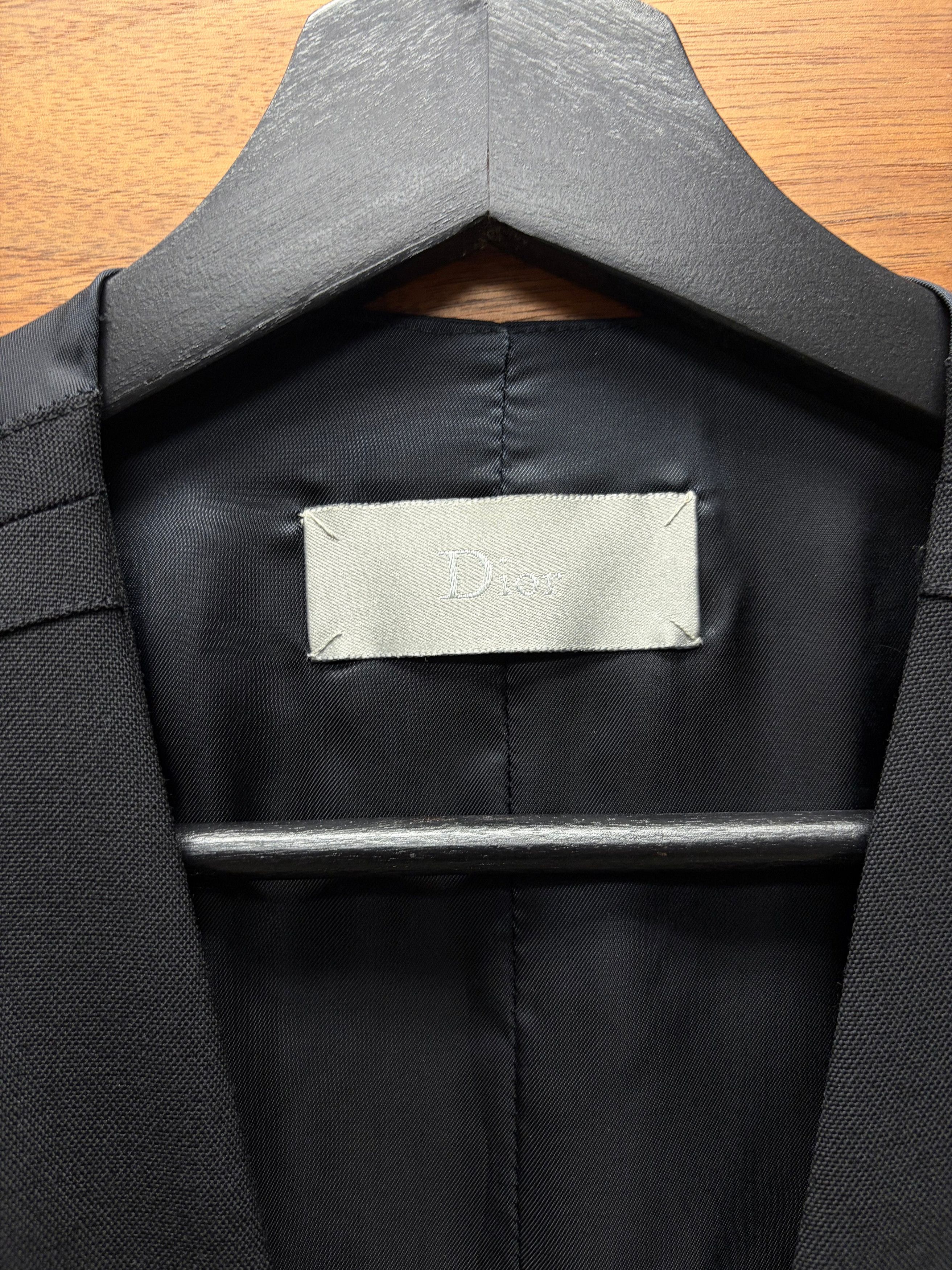 Dior Dior Homme Black Wool Shoulder Padded Formal Vest Size 44S - 3 Thumbnail