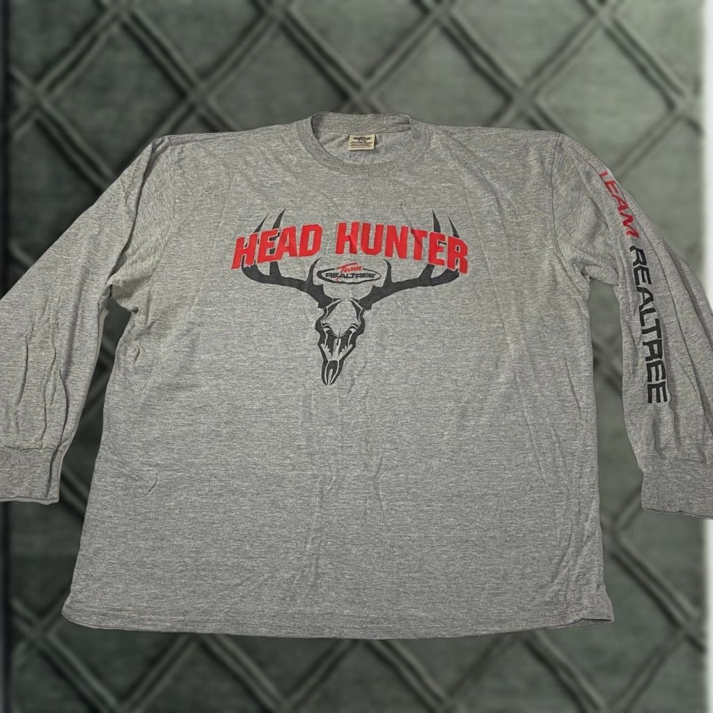 Realtree VINTAGE Realtree Xtra Long Sleeve T-Shirt Men Gray L Head Hunter Hunting Shirt 90s 2000s Mens Size US L / EU 52-54 / 3 - 1 Thumbnail
