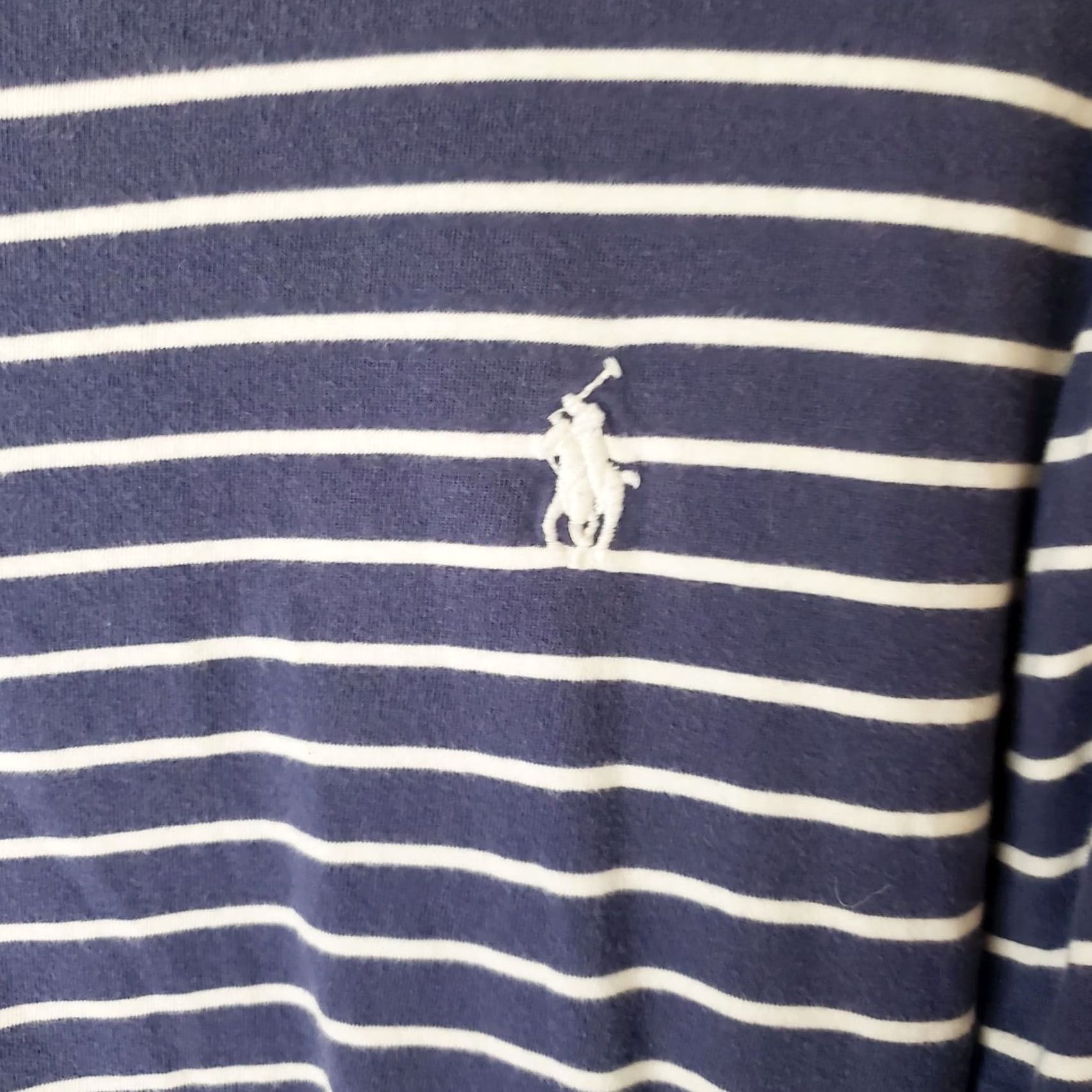 Polo Ralph Lauren Polo Ralph Lauren Shirt Men XL Blue Striped Slim Fit Crew Neck T-Shirt Jersey Cotton Short Sleeve Size US XL / EU 56 / 4 - 4 Thumbnail