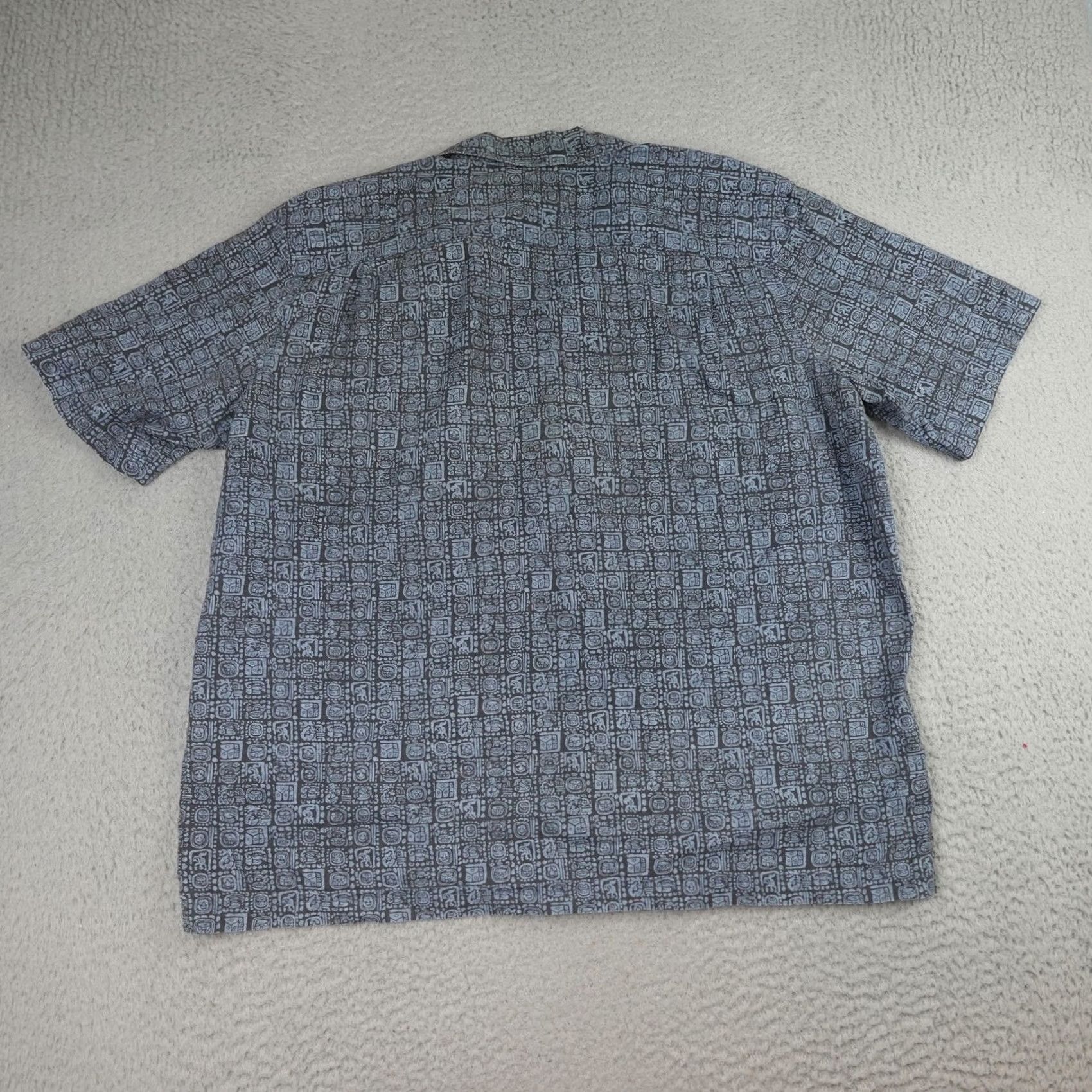 Vintage L.L.Bean Shirt Mens XL Blue Geometric Short Sleeve Button Up Camp Outdoor Size US XL / EU 56 / 4 - 6 Thumbnail