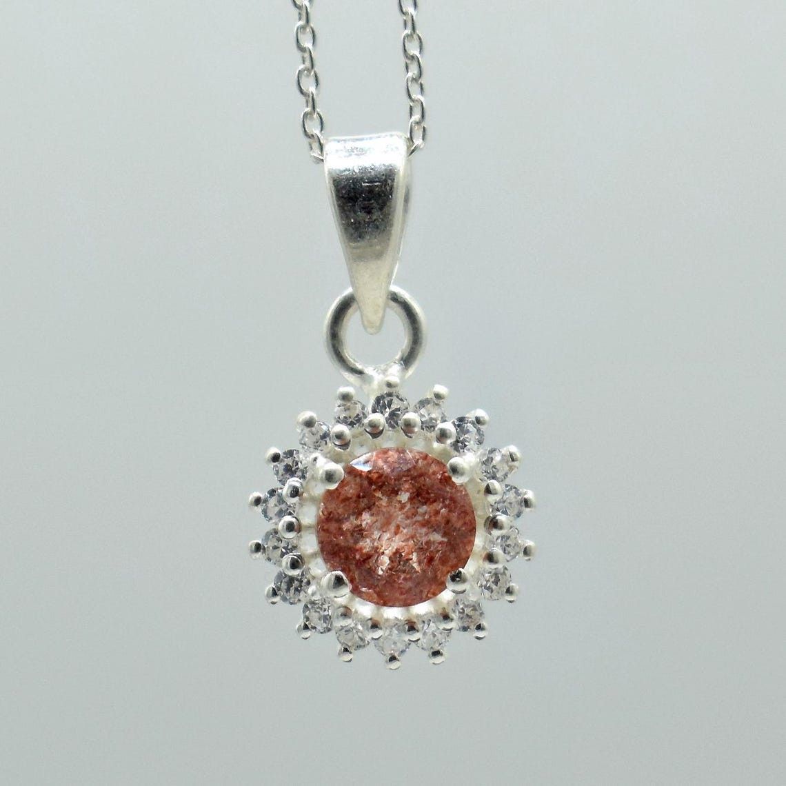 Handmade Natural Sunstone 925 Sterling Silver Pendant with Chain Size ONE SIZE - 4 Thumbnail