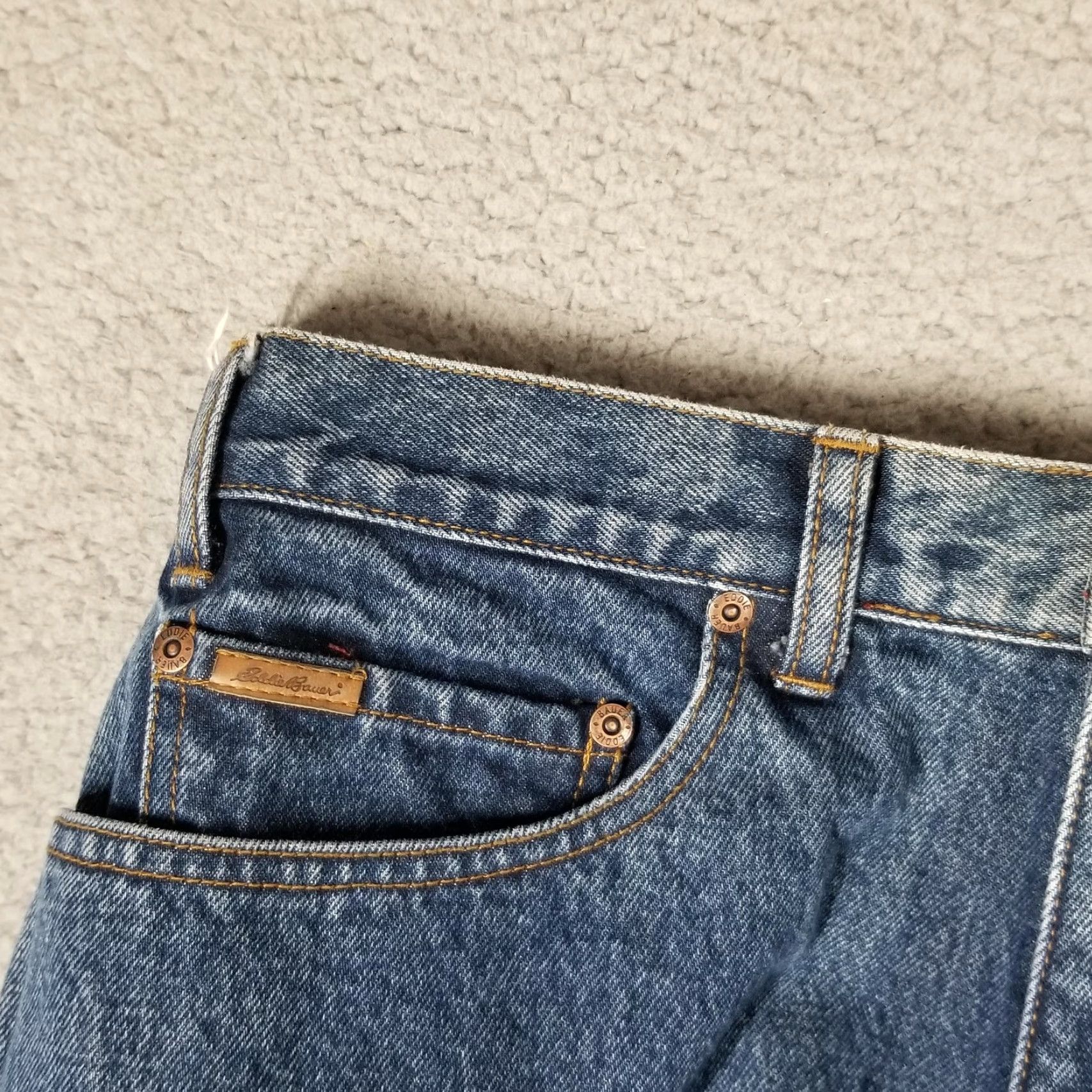 Eddie Bauer EDDIE BAUER Jeans Relaxed Fit Flannel Lined Denim 36x32 Blue Stonewashed Grunge Mens Size US 36 / EU 52 - 3 Thumbnail