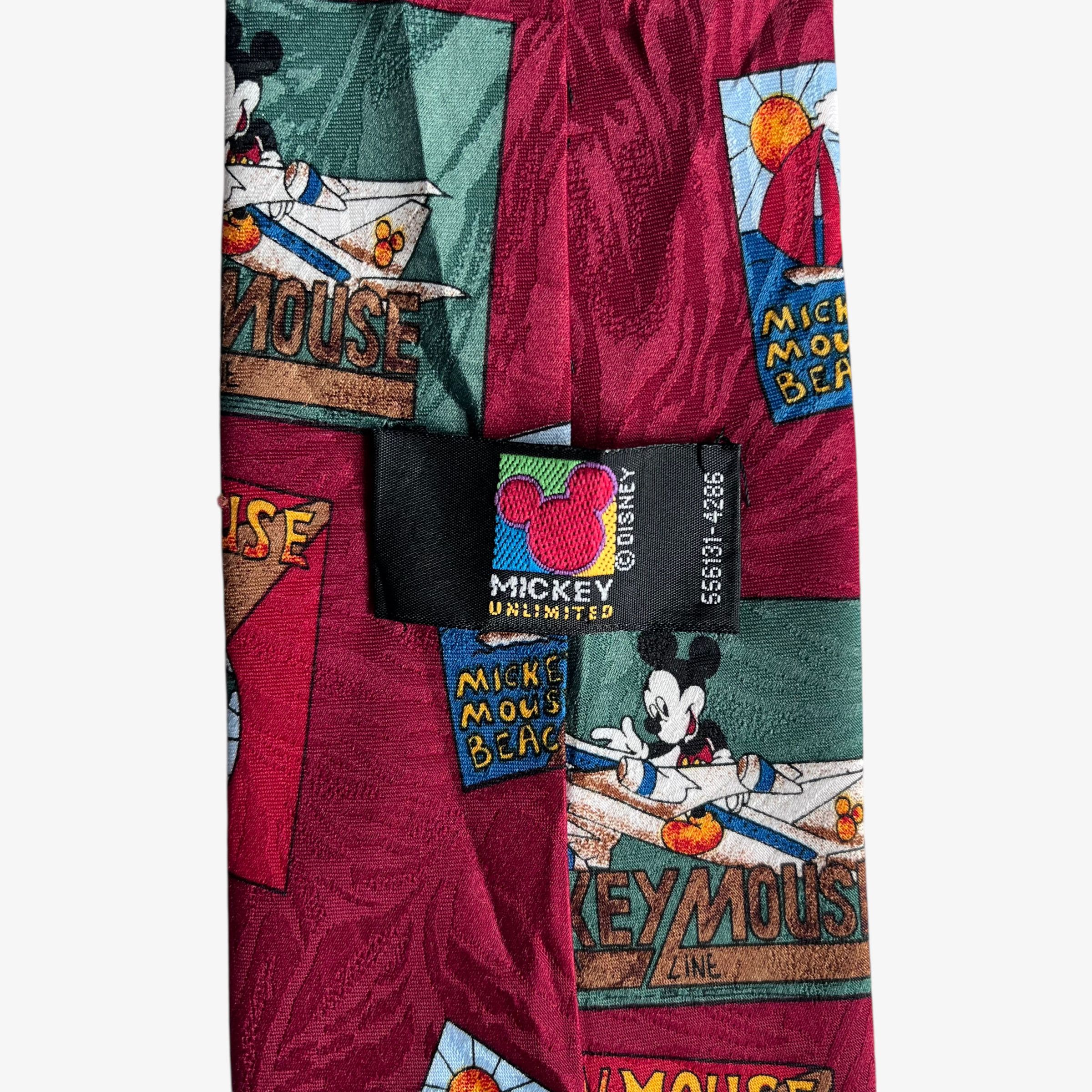 Disney Vintage 90s Disney Mickey Mouse World Wide Stamps Tie Size ONE SIZE - 2 Thumbnail