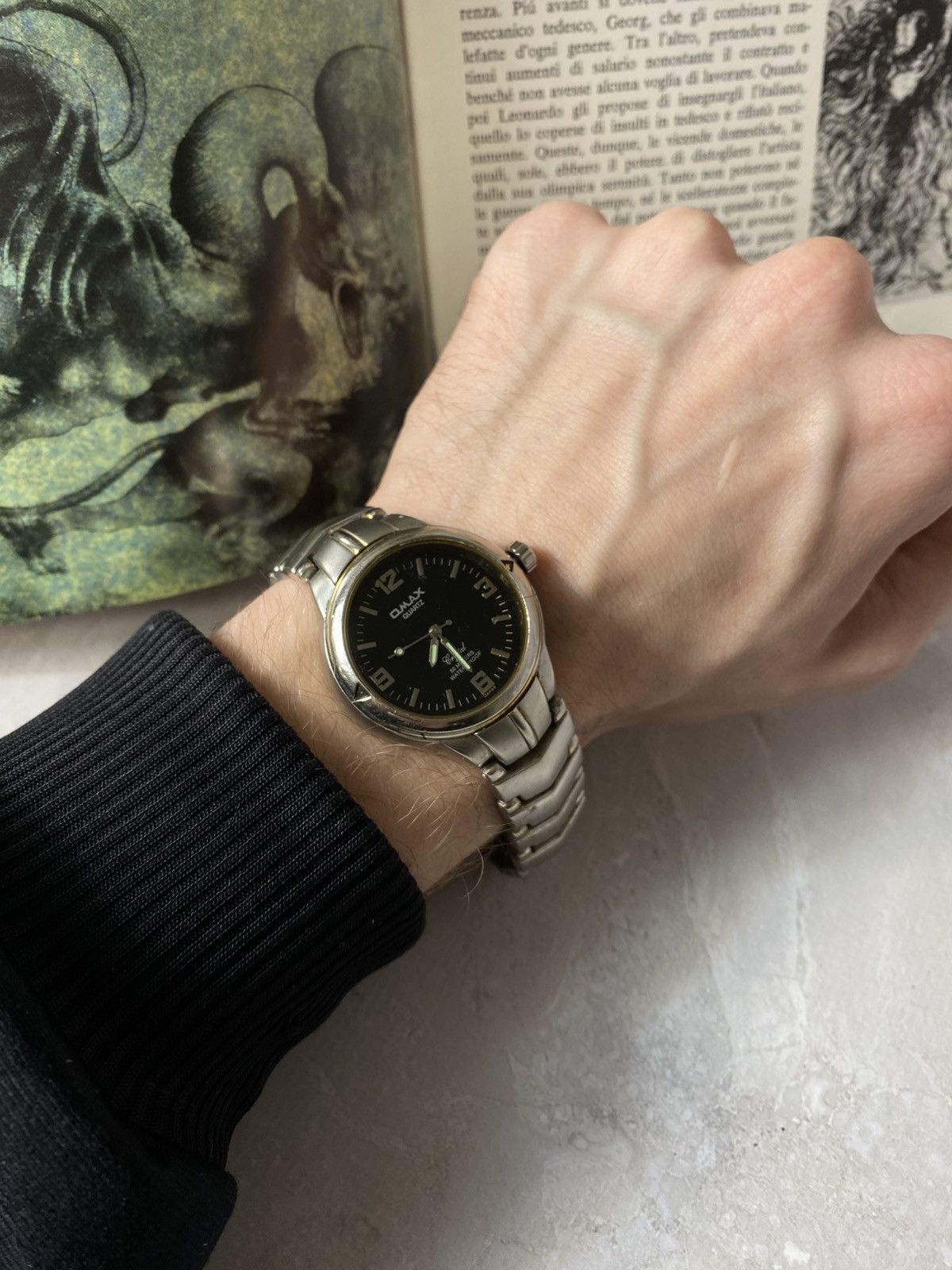 Japanese Brand Vintage OMAX Quartz Watch 3 ATM, Steel, Black Dial Size ONE SIZE - 1 Thumbnail