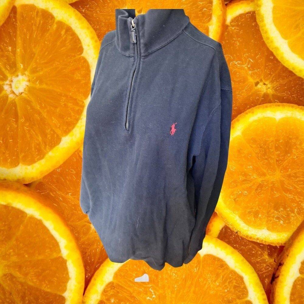 Polo Ralph Lauren Polo Ralph Lauren 1/4 Zip Pullover Sweatshirt Red Pony Logo Size US L / EU 52-54 / 3 - 1 Thumbnail