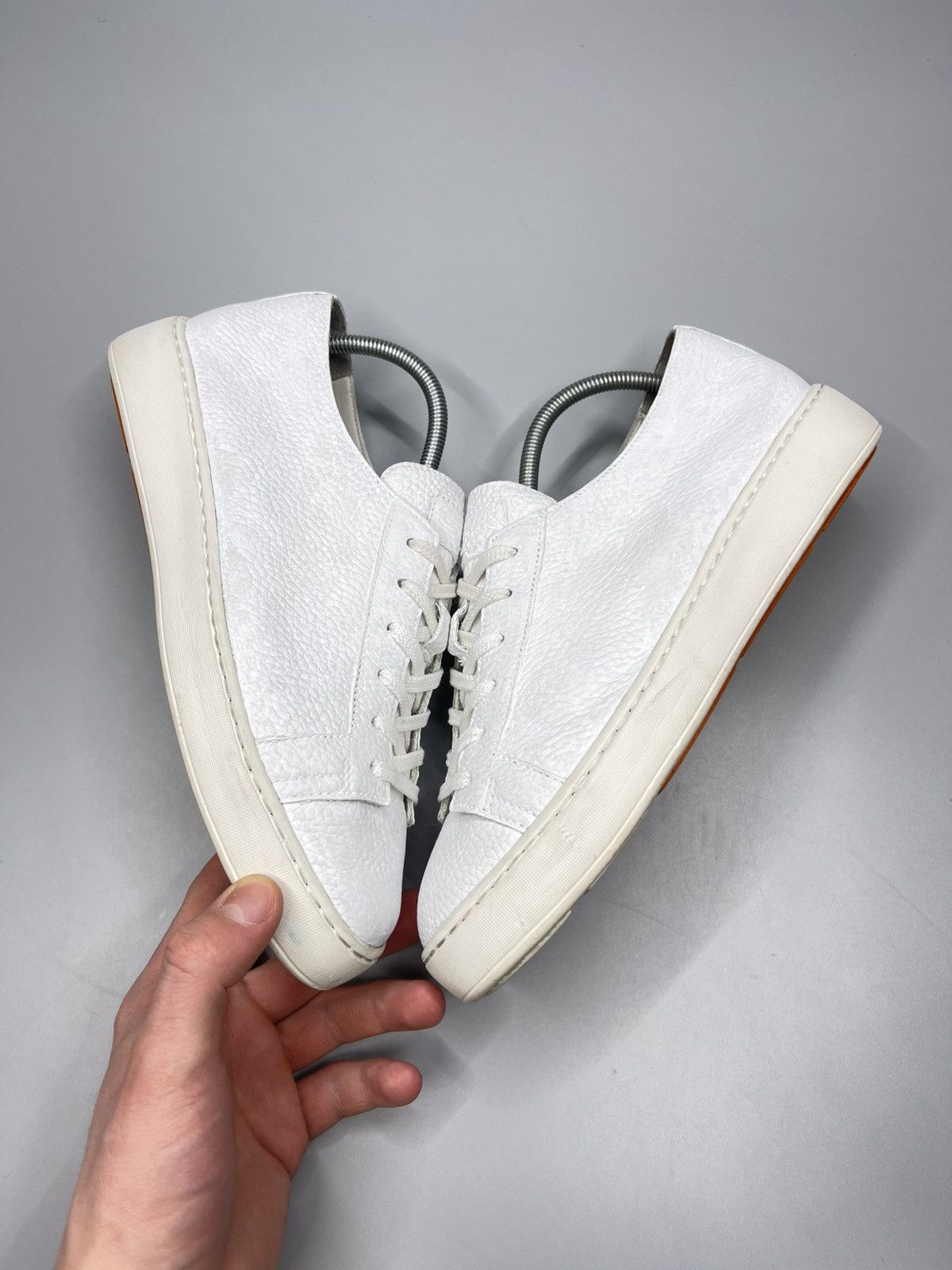 Santoni Santoni Leather Low Top Sneakers Size US 5.5 / EU 38 - 3 Thumbnail