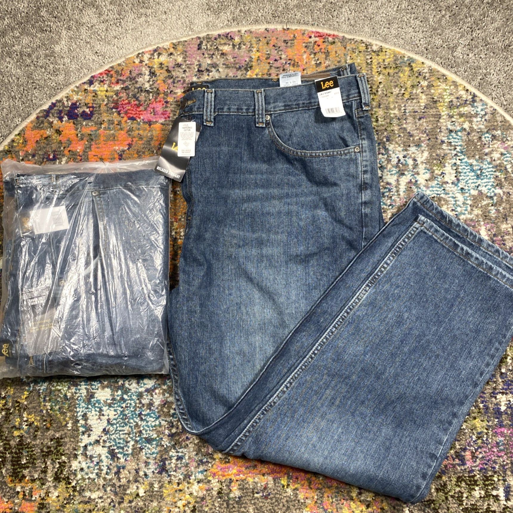 Lee Lee Jeans Men Big & Tall Legendary Relaxed Fit Straight Leg 50x32 Lot Of 2 NEW Size US 34 / EU 50 - 2 Thumbnail