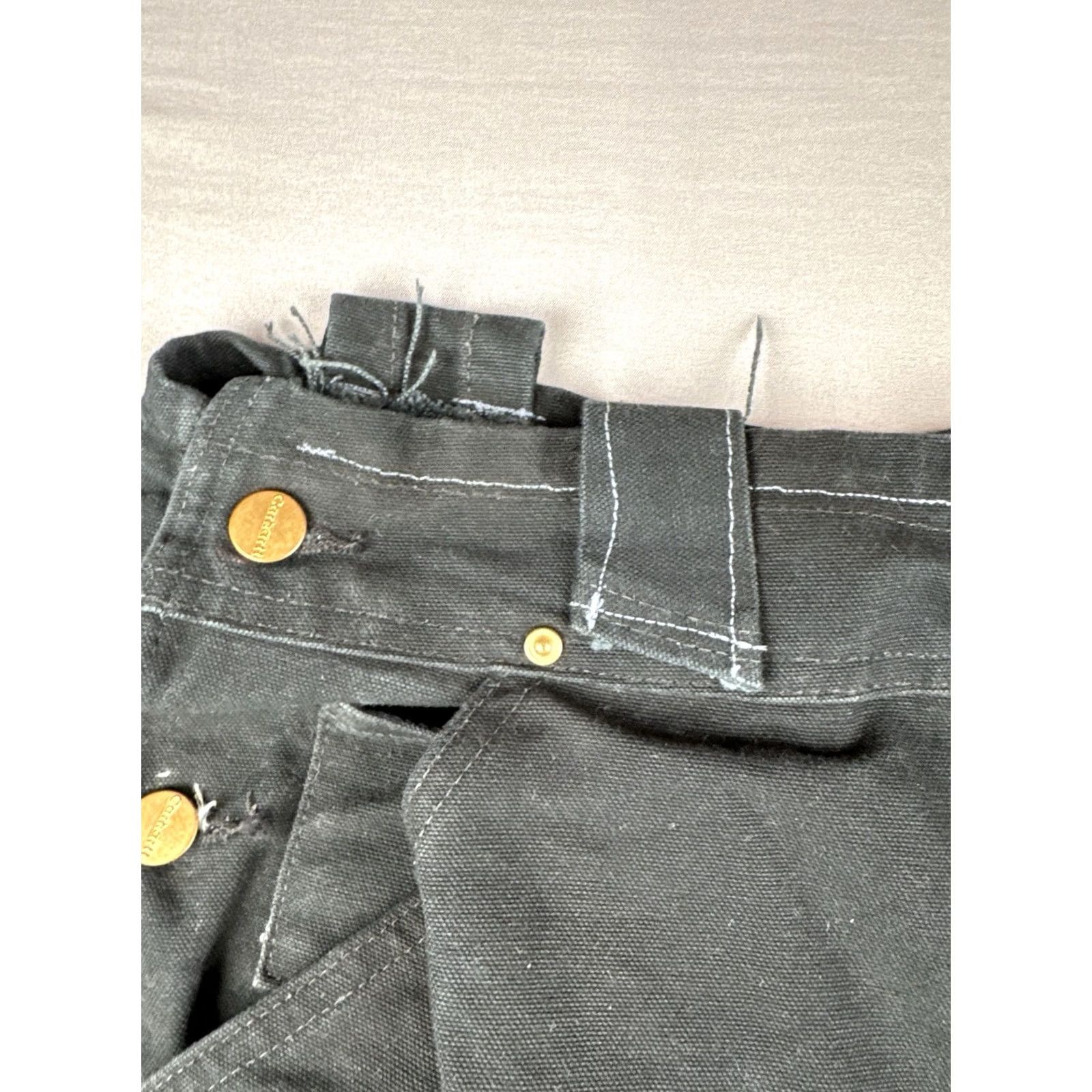 Carhartt Carhartt Reworked Double Knee Pants 33x33 - Black Canvas Workwear Distressed 90s USA Mens Carpenter Size US 32 / EU 48 - 7 Thumbnail