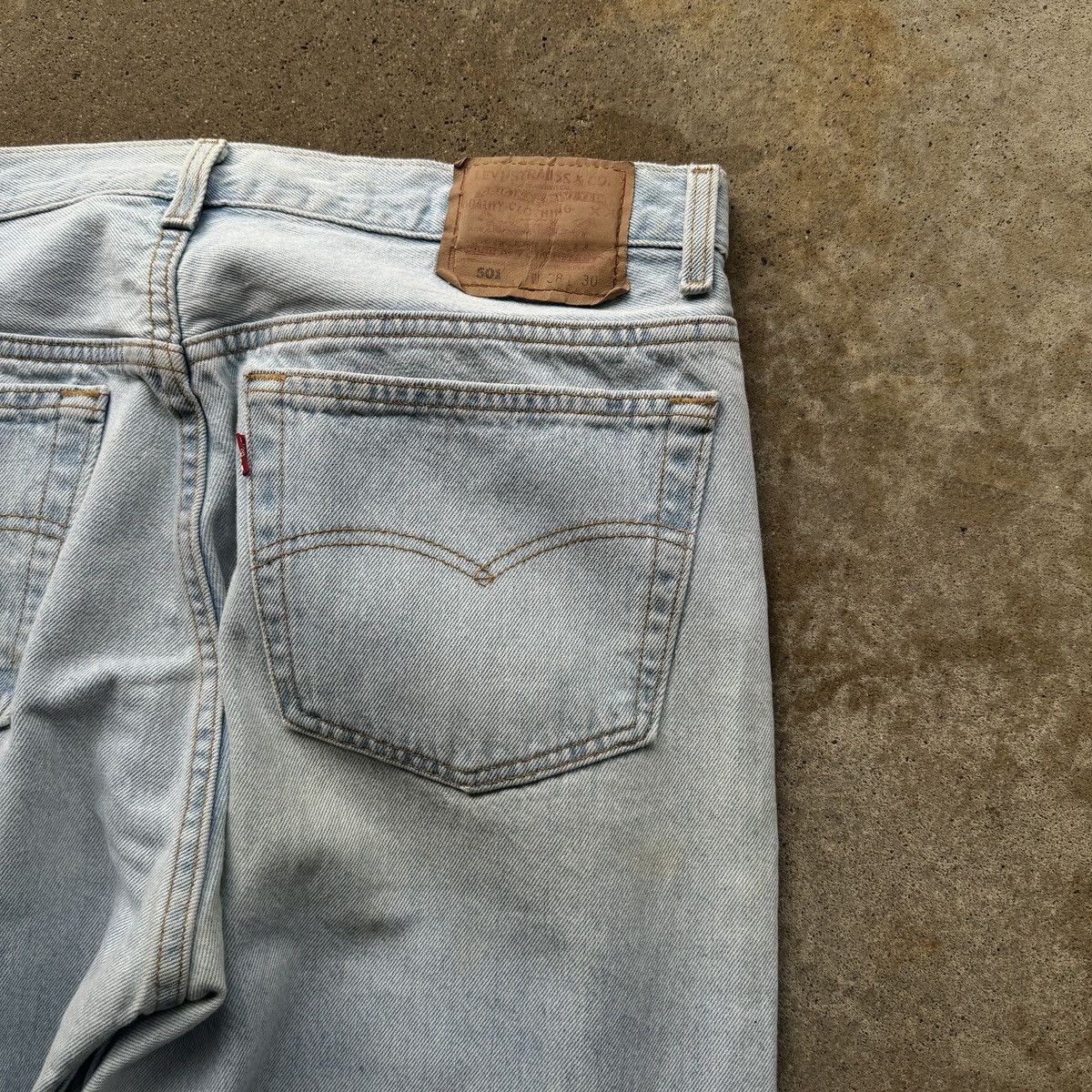 Levi's 90s Levi's 501 Thrashed Faded Jeans USA ERD Grunge Chrome Size US 35 - 7 Thumbnail