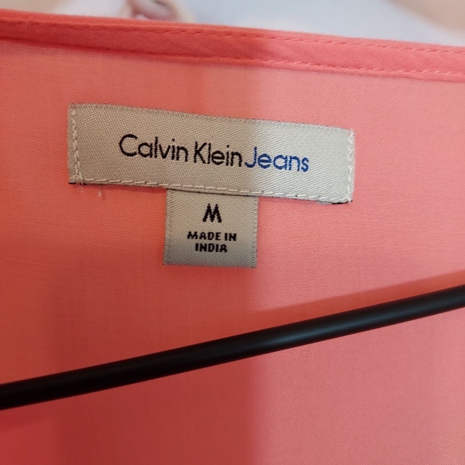 Calvin Klein Calvin Klein Jeans Coral Pink Orange Eyelet Tunic Blouse Top Size M / US 6-8 / IT 42-44 - 3 Thumbnail