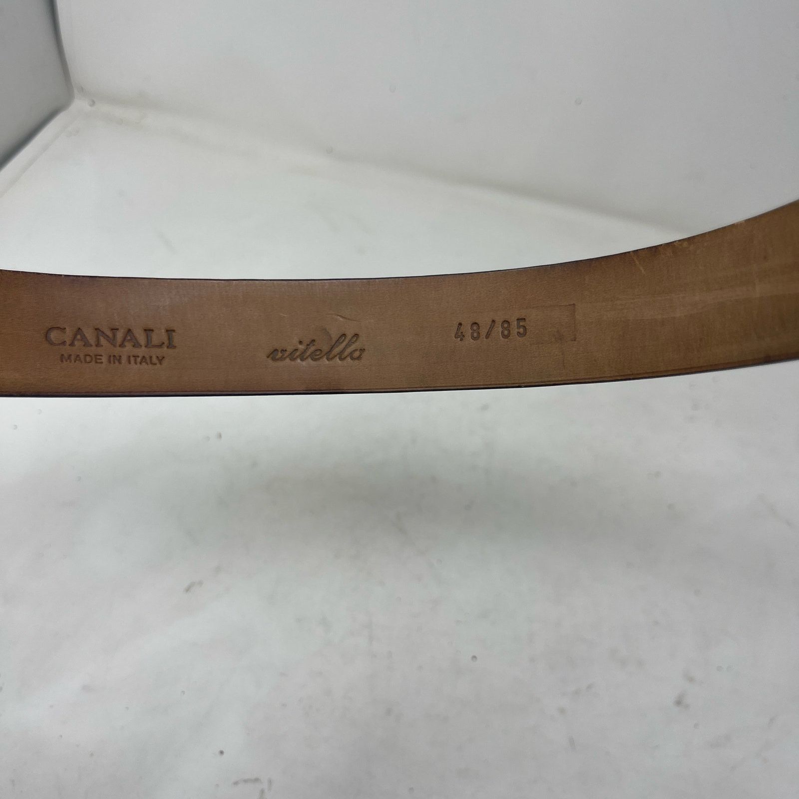 Canali Canali Men's Shiny Smooth Leather Belt Sz 48/85 Size ONE SIZE - 5 Thumbnail