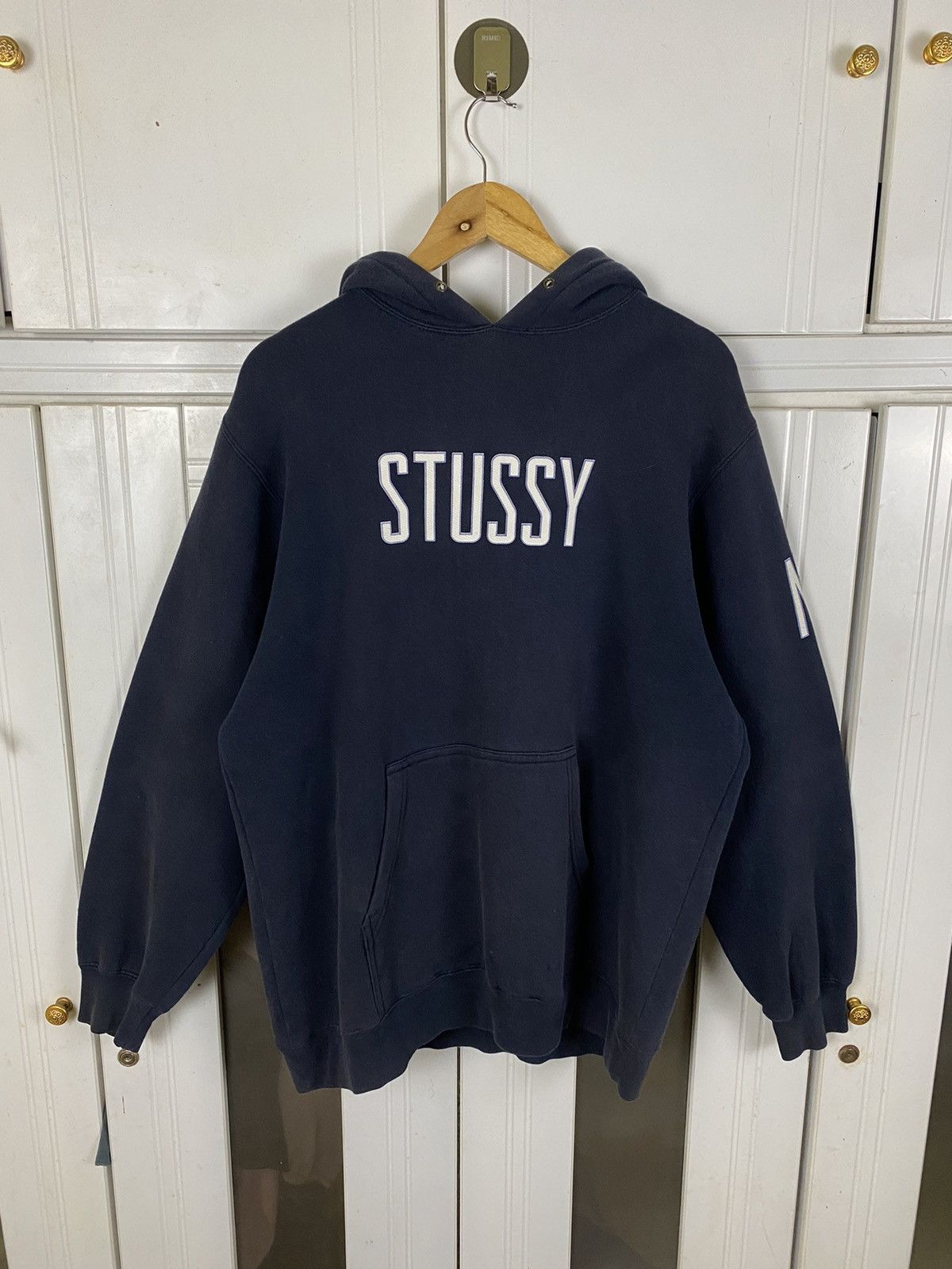 image of Stussy Spellout Hoodies in Navy, Men's (Size Medium)