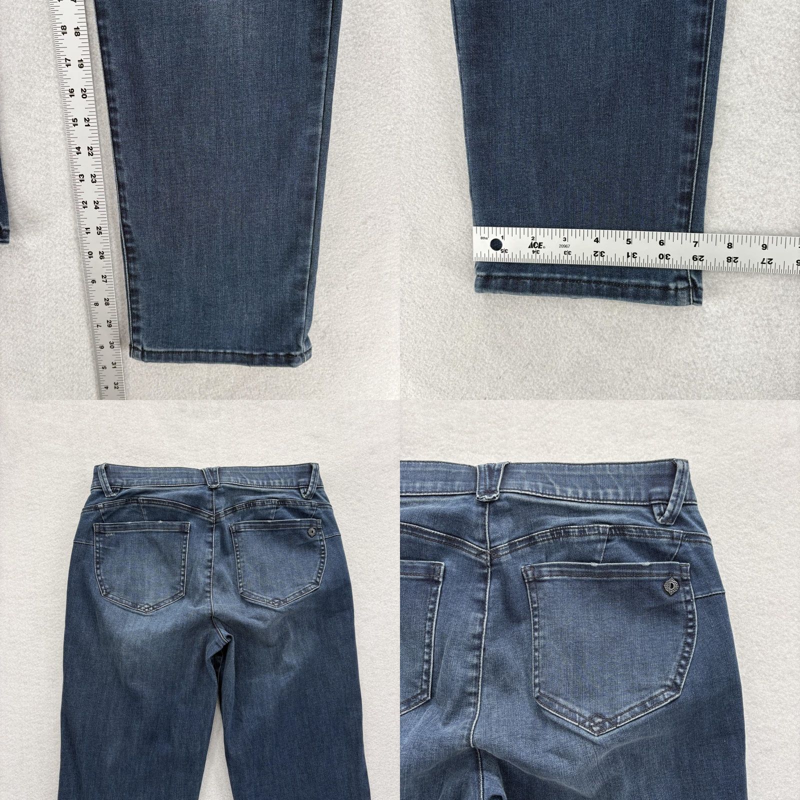 Vintage Democracy Ab Solution Jeans Womens 8 Blue Mid Rise Straight Stretch Denim Pants Size 30" / US 8 / IT 44 - 8 Thumbnail