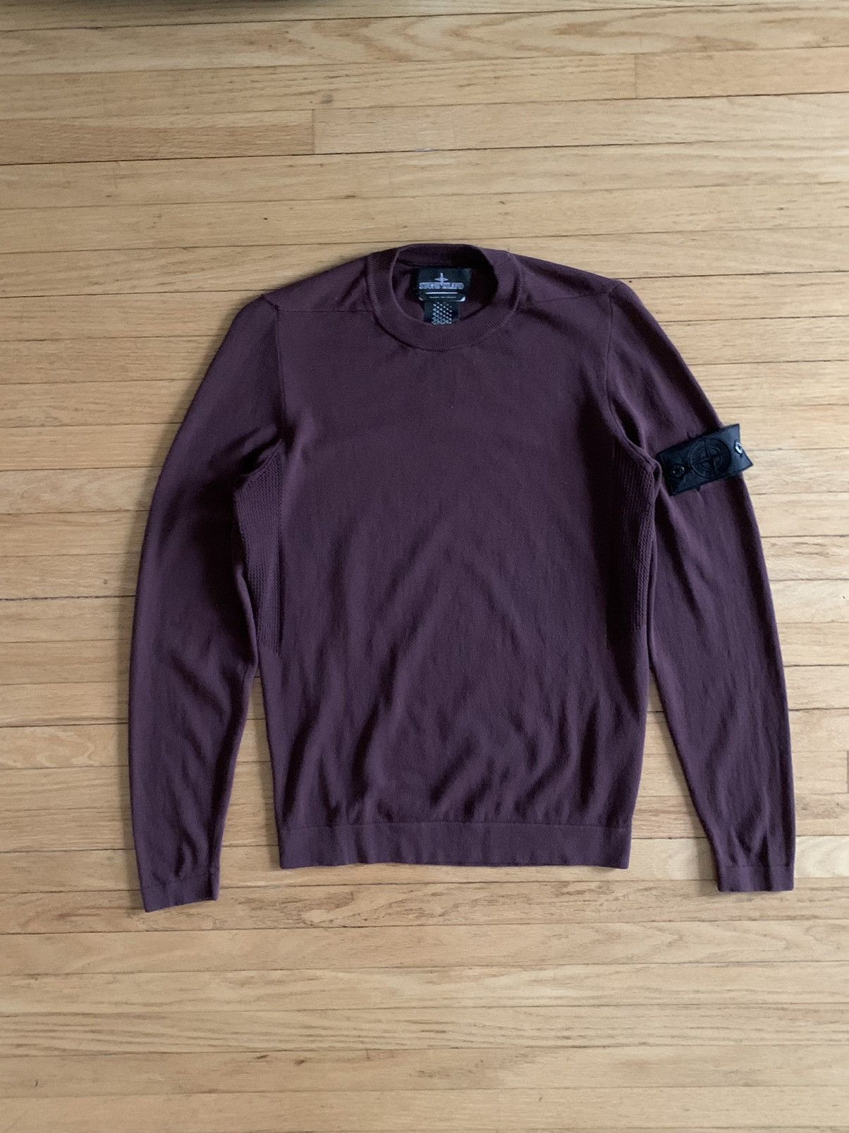 image of Stone Island x Stone Island Shadow Project Knit Jumper Ss21 in Burgundy, Women's (Size Small)