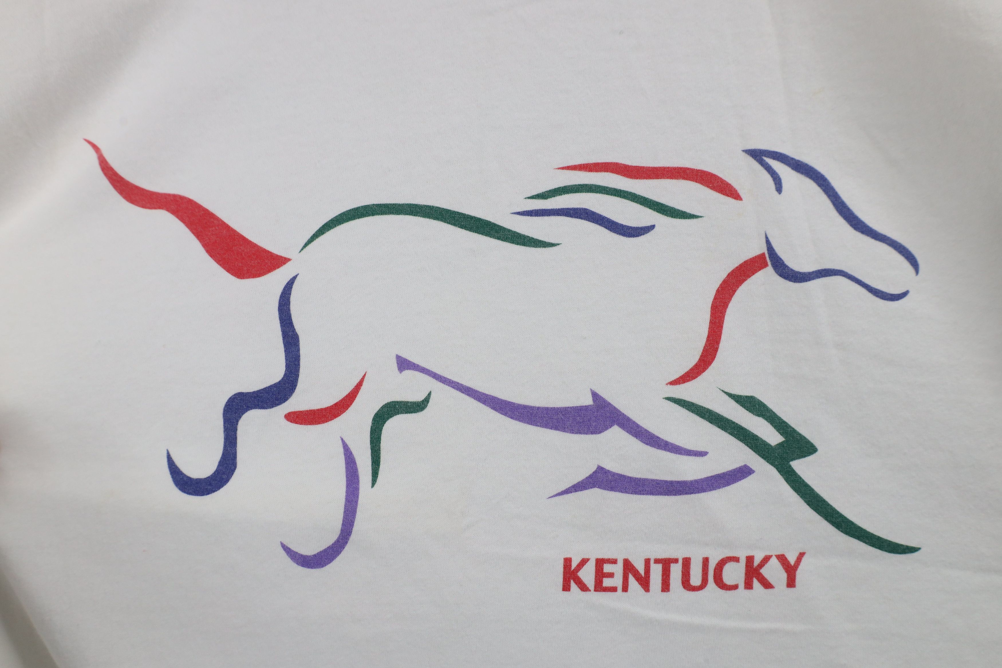 Vintage Vintage 90s Spell Kentucky Derby Horse Racing T-Shirt White Size US L / EU 52-54 / 3 - 4 Thumbnail